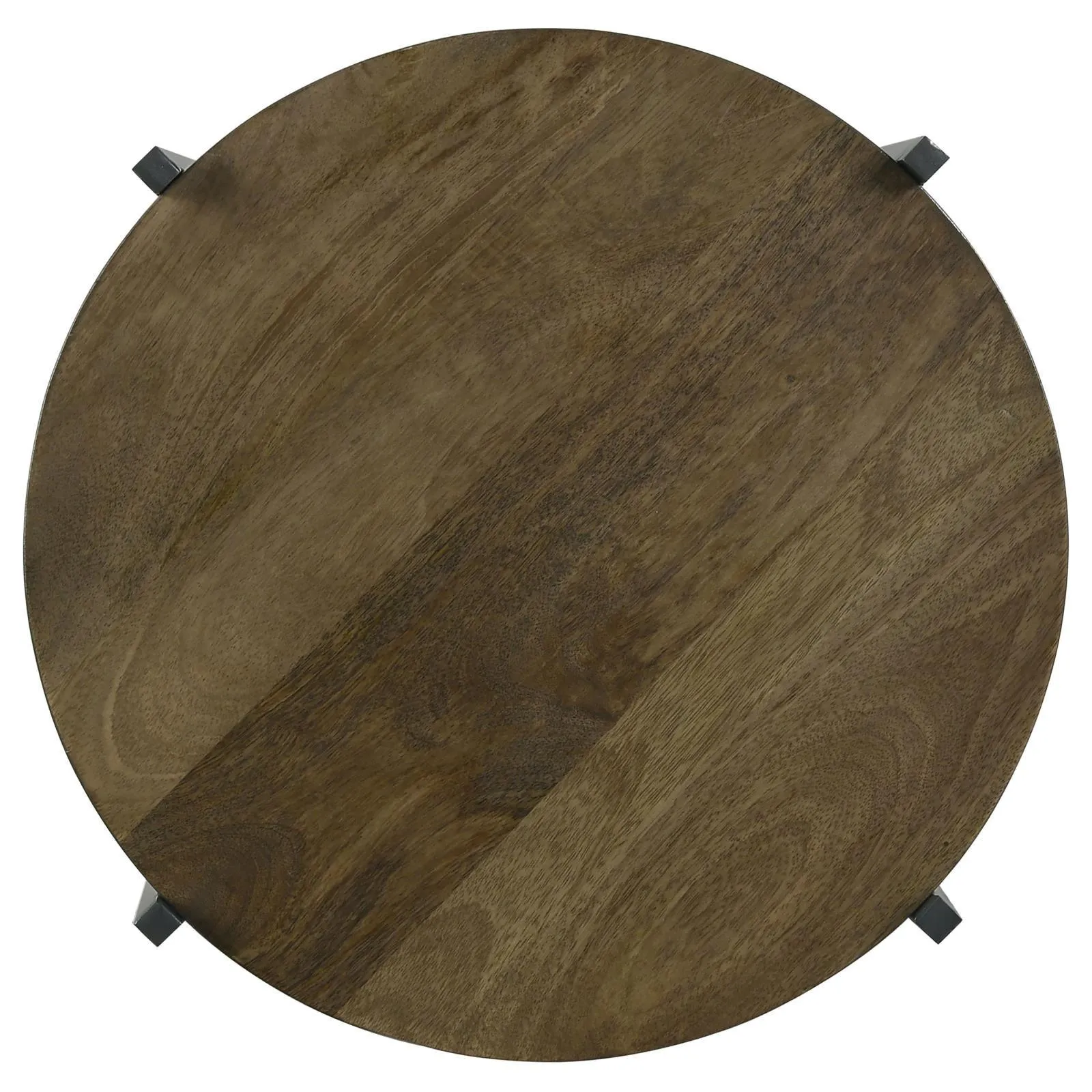Axel Natural/Gunmetal Round Accent Table with Open Shelf - Image 4