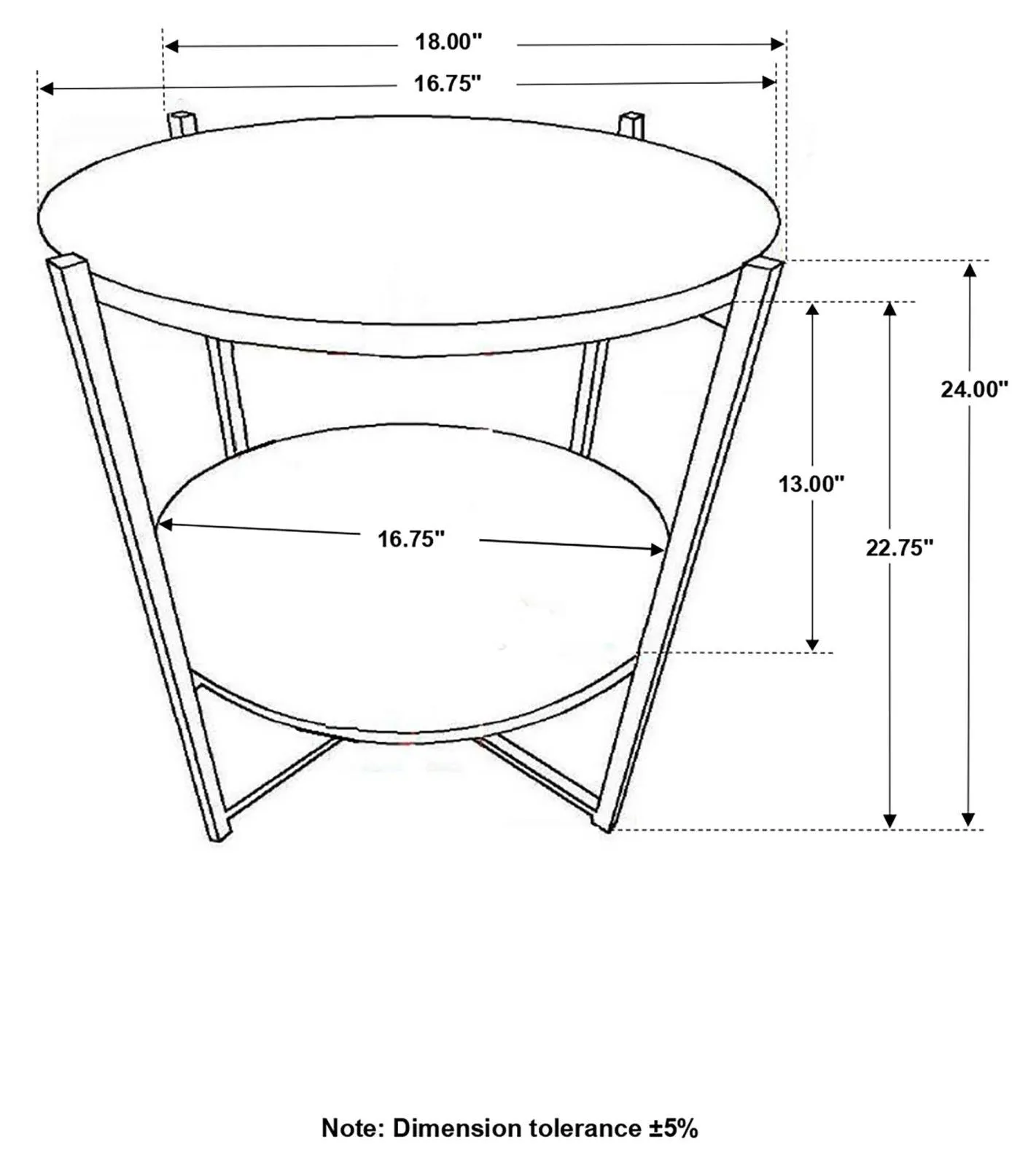 Axel Natural/Gunmetal Round Accent Table with Open Shelf - Image 7