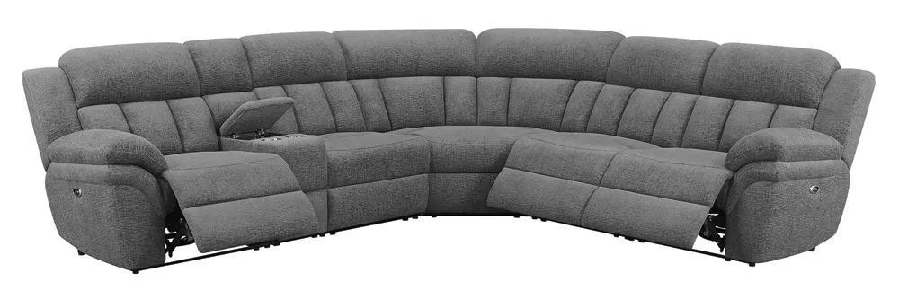 Bahrain Charcoal 6-piece Modular Power Reclining Sectional Charcoal