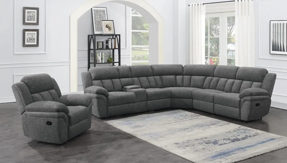 Bahrain Charcoal 6-piece Modular Reclining Sectional Sofa - Image 11