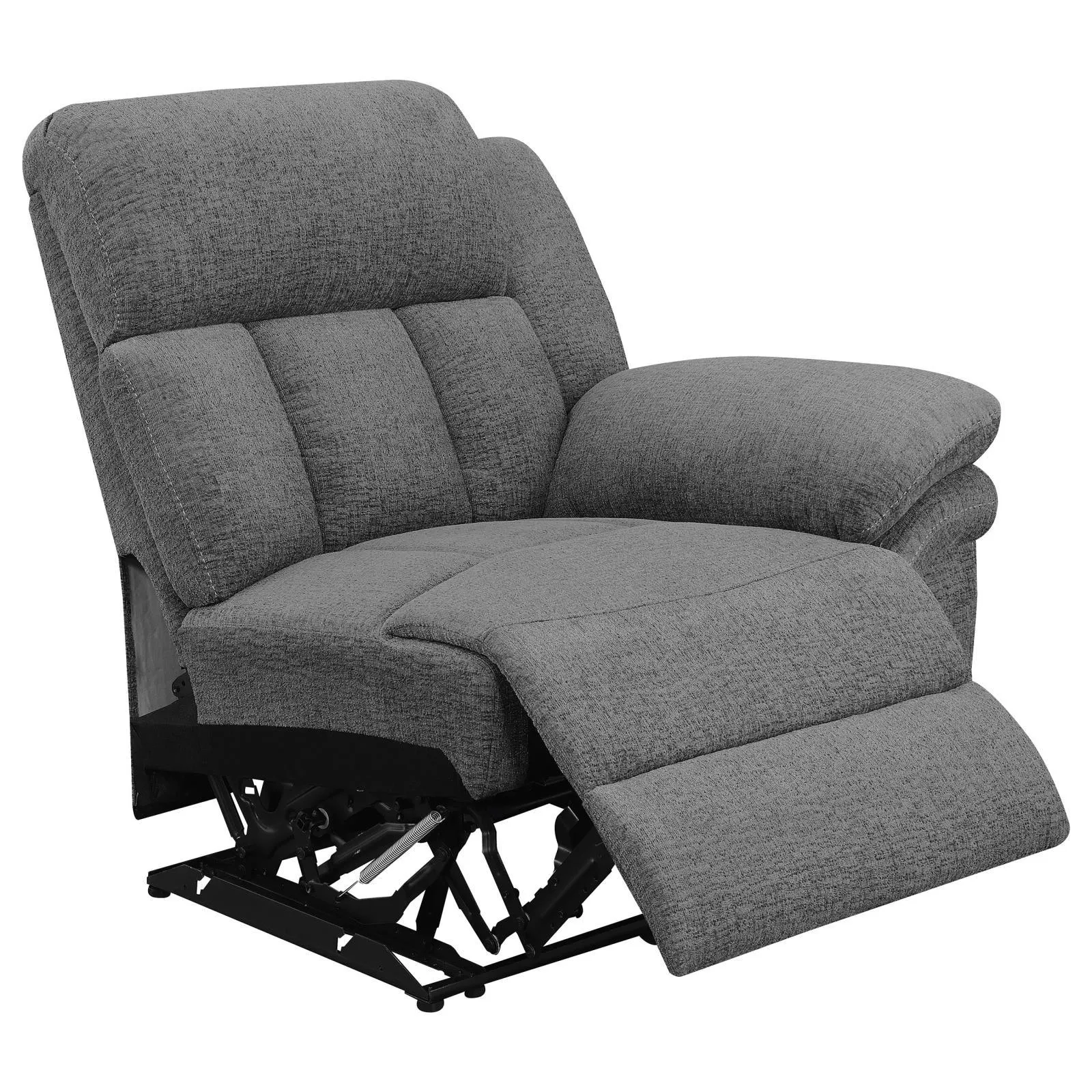 Bahrain Charcoal Upholstered Motion Loveseat with Console - Image 8