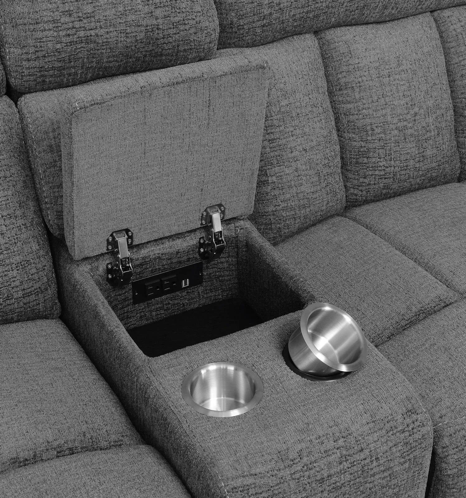 Bahrain Upholstered Motion Sofa Charcoal - Image 3