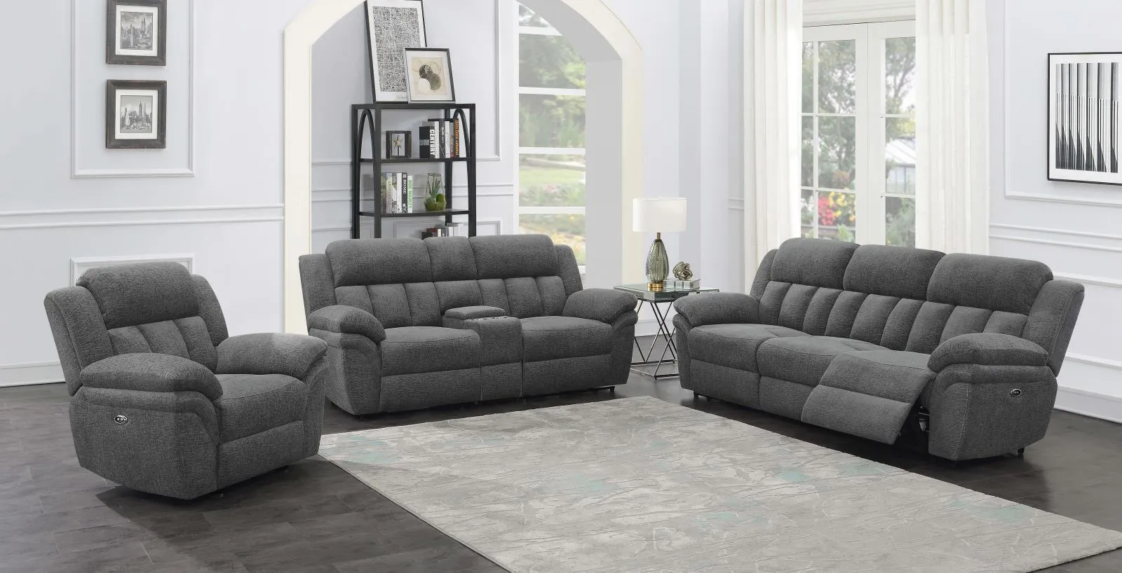 Bahrain Upholstered Motion Sofa Charcoal - Image 7
