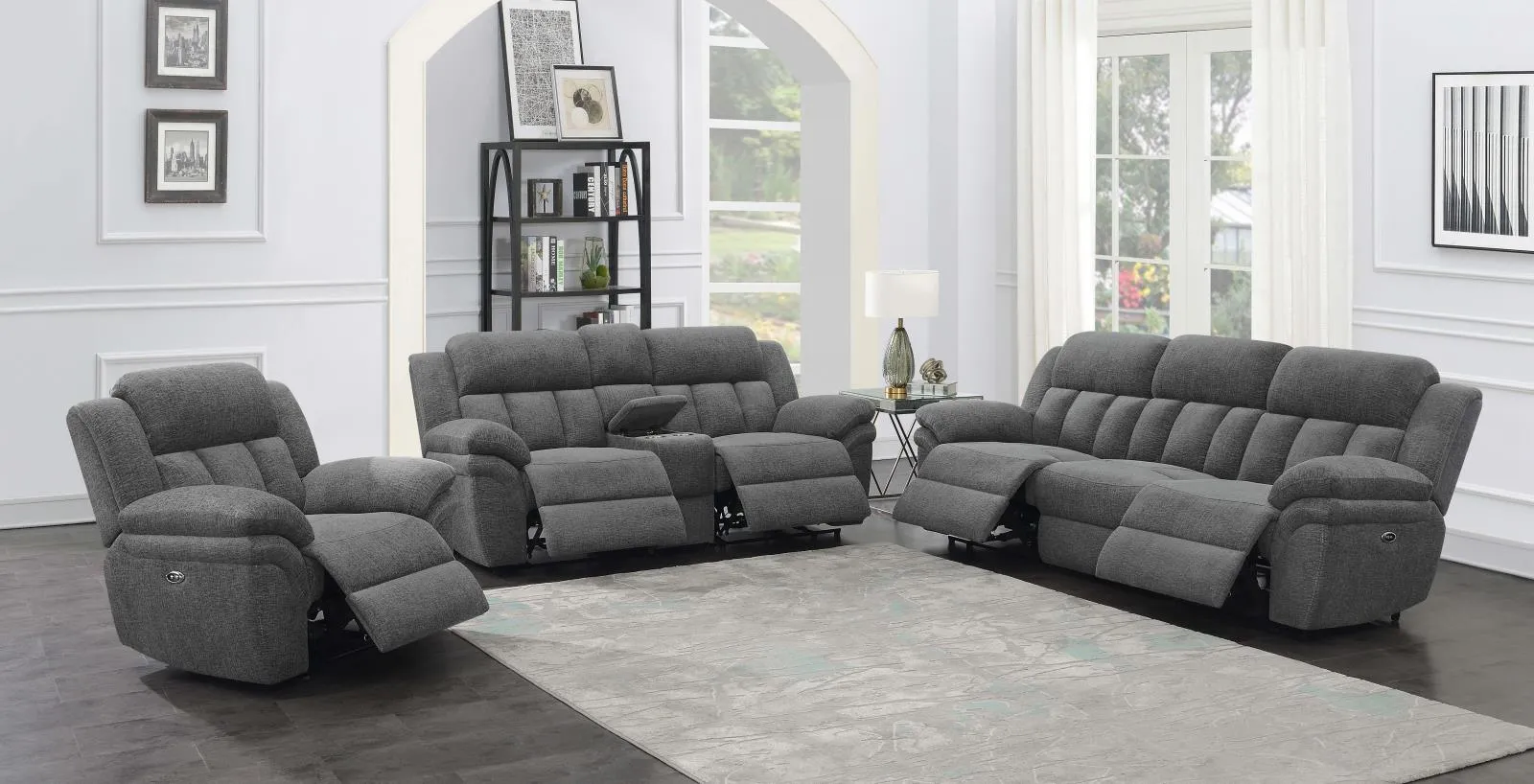 Bahrain Upholstered Motion Sofa Charcoal - Image 8