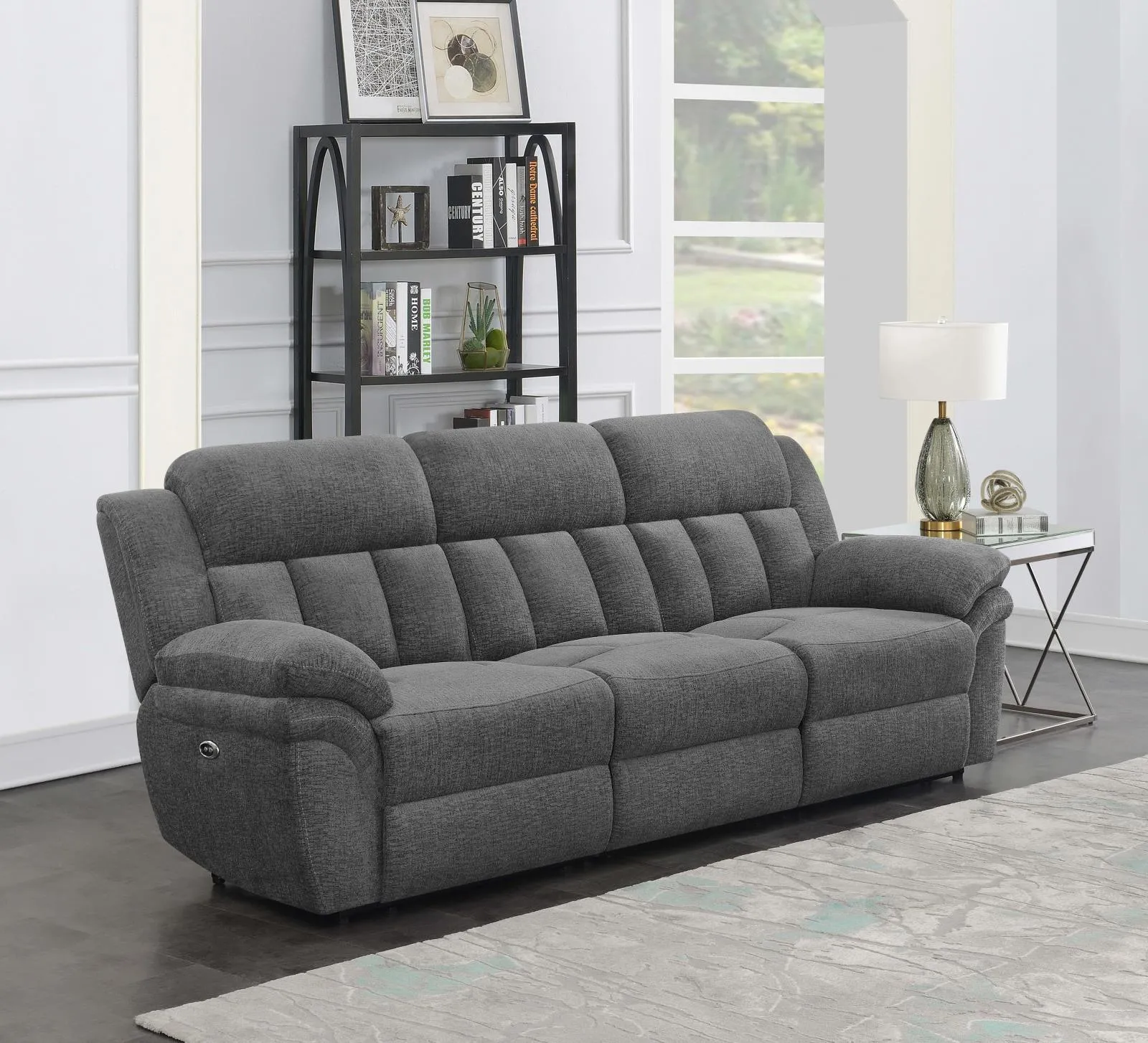 Bahrain Upholstered Motion Sofa Charcoal - Image 9