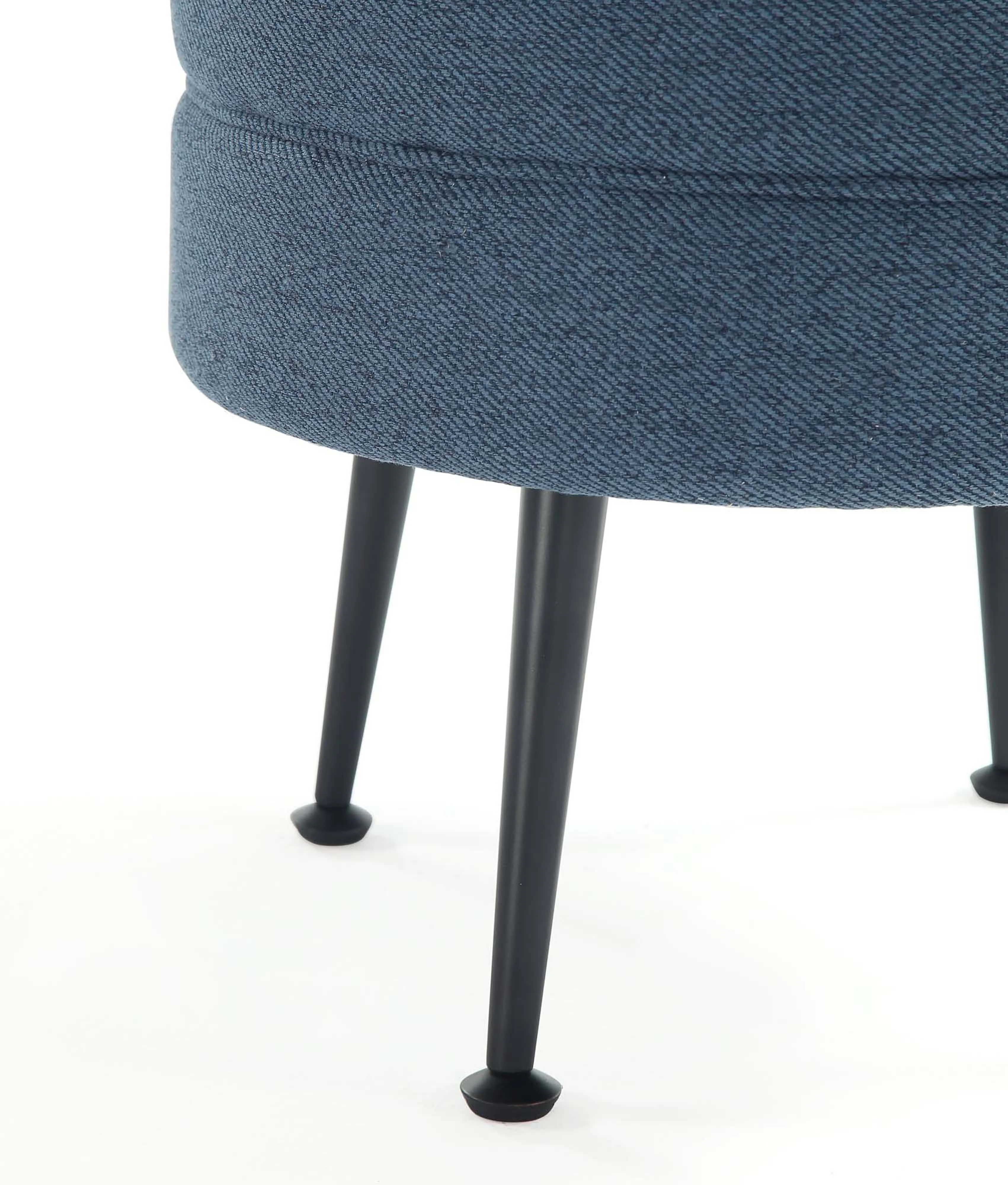 Bailey Ottoman in Blue with Black Feet (set of 2) - Image 5