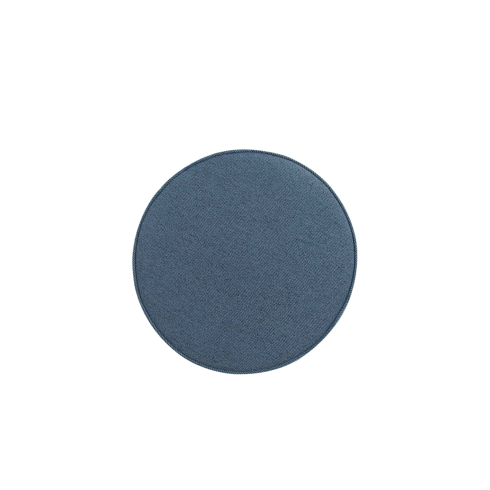 Bailey Ottoman in Blue with Black Feet (set of 2) - Image 7