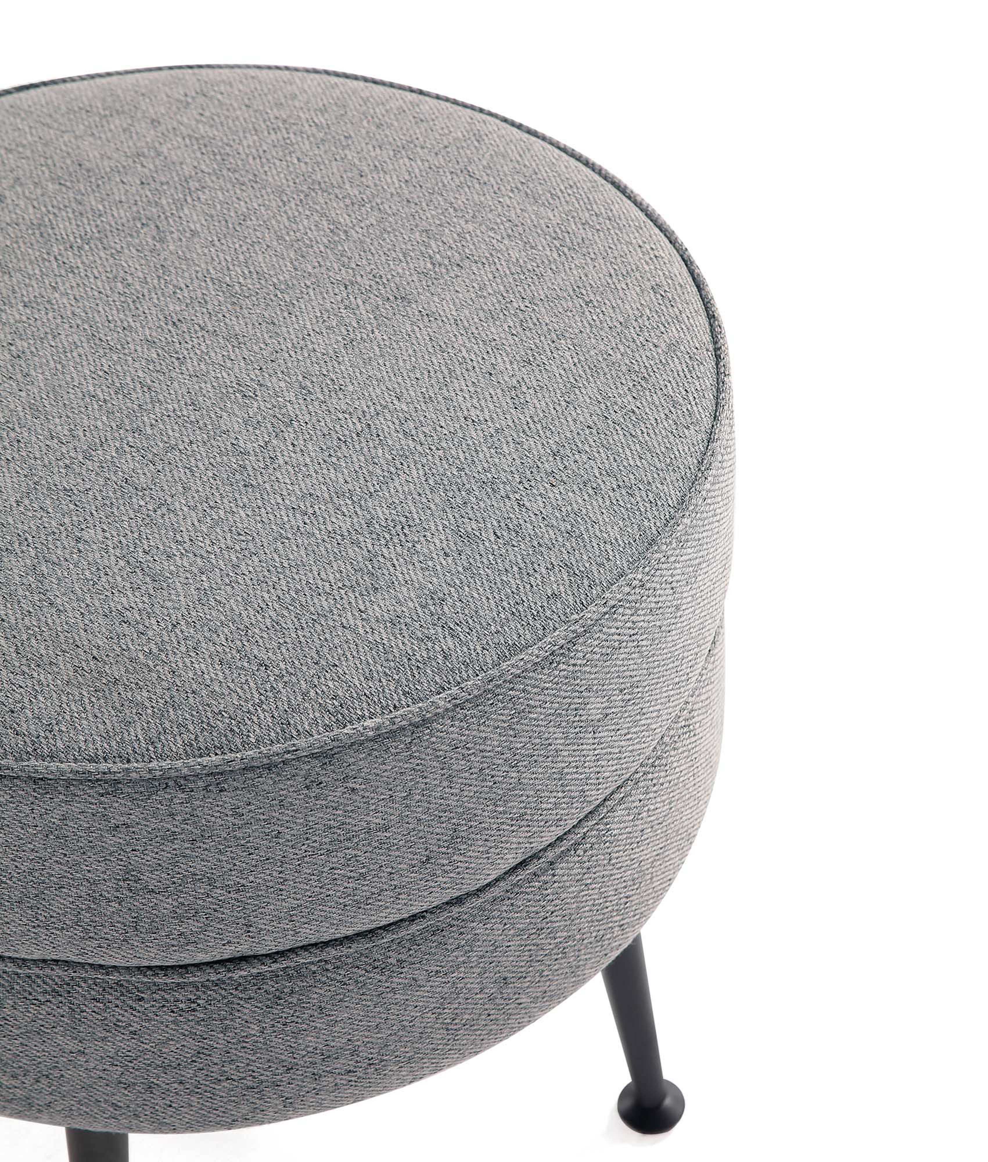 Bailey Ottoman in Grey with Black Feet - Image 6