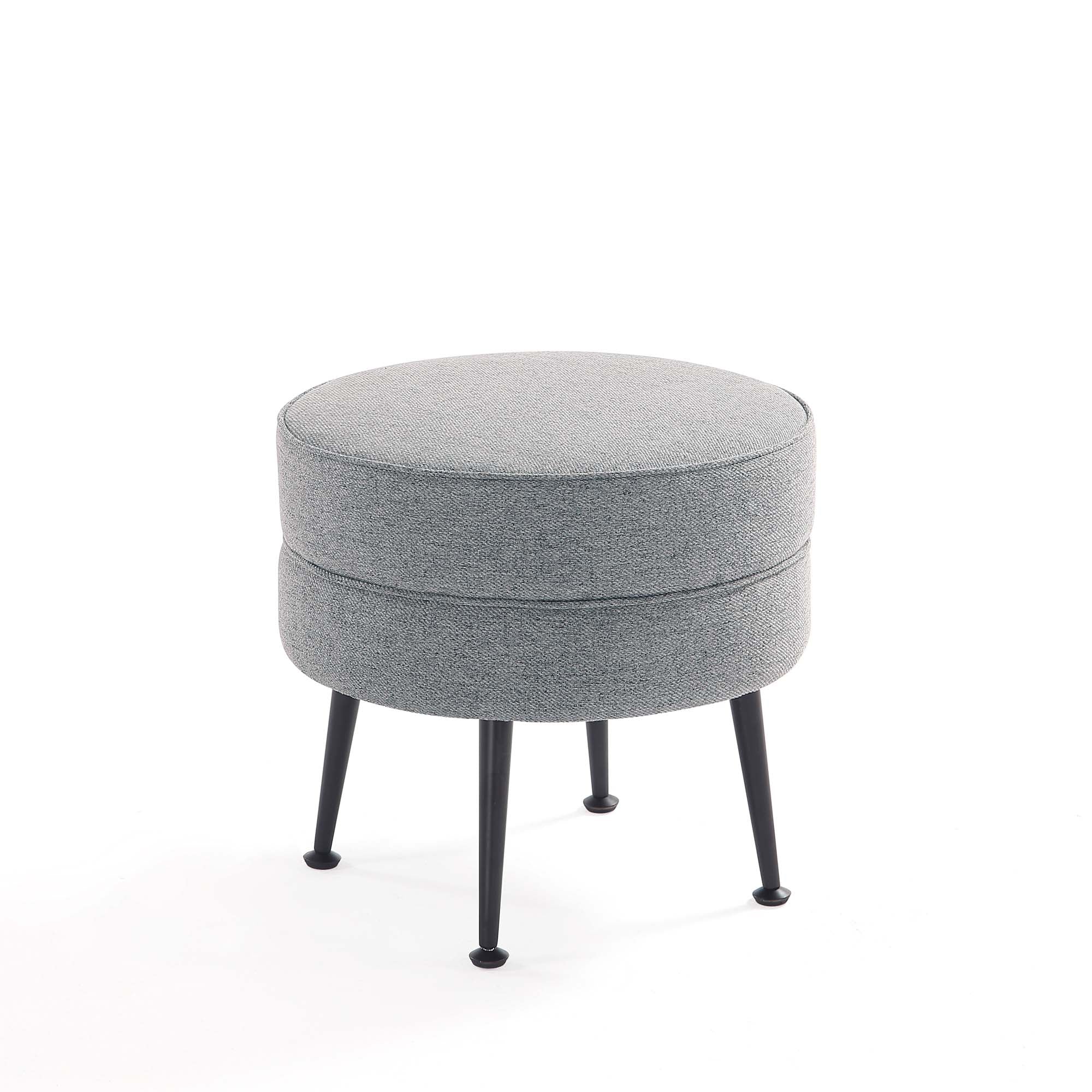 Bailey Ottoman in Grey with Black Feet (set of 2) - Image 10