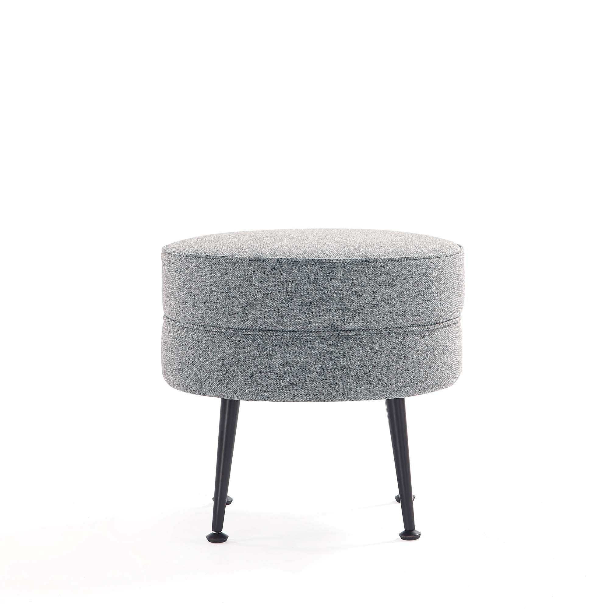Bailey Ottoman in Grey with Black Feet (set of 2) - Image 9