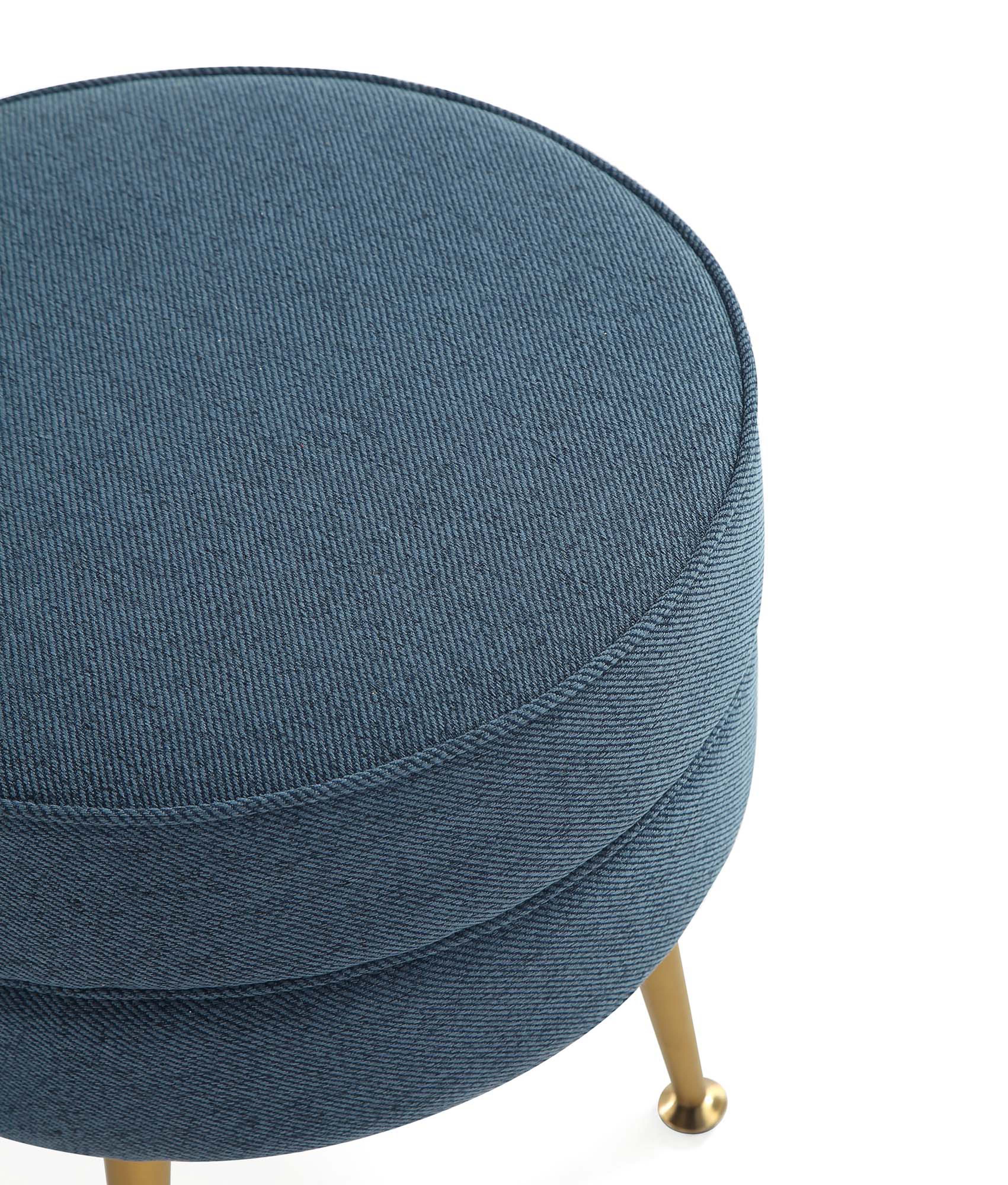 Bailey Ottoman in Multicolor with Gold Feet (set of 4) - Image 9