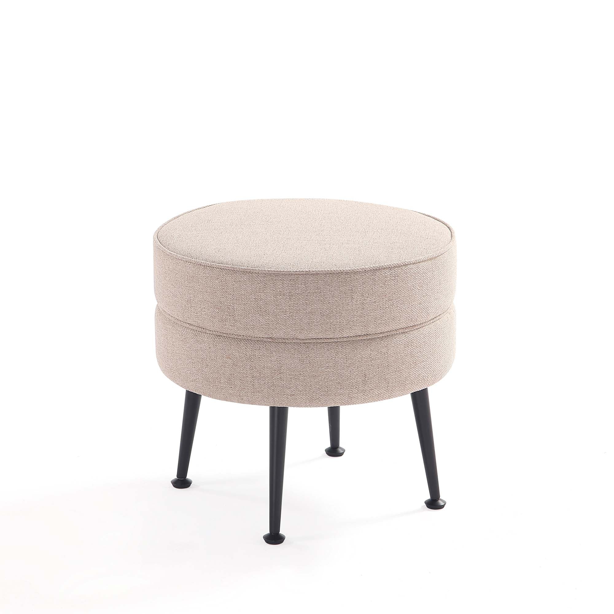 Bailey Ottoman in Oatmeal with Black Feet (set of 2) - Image 10