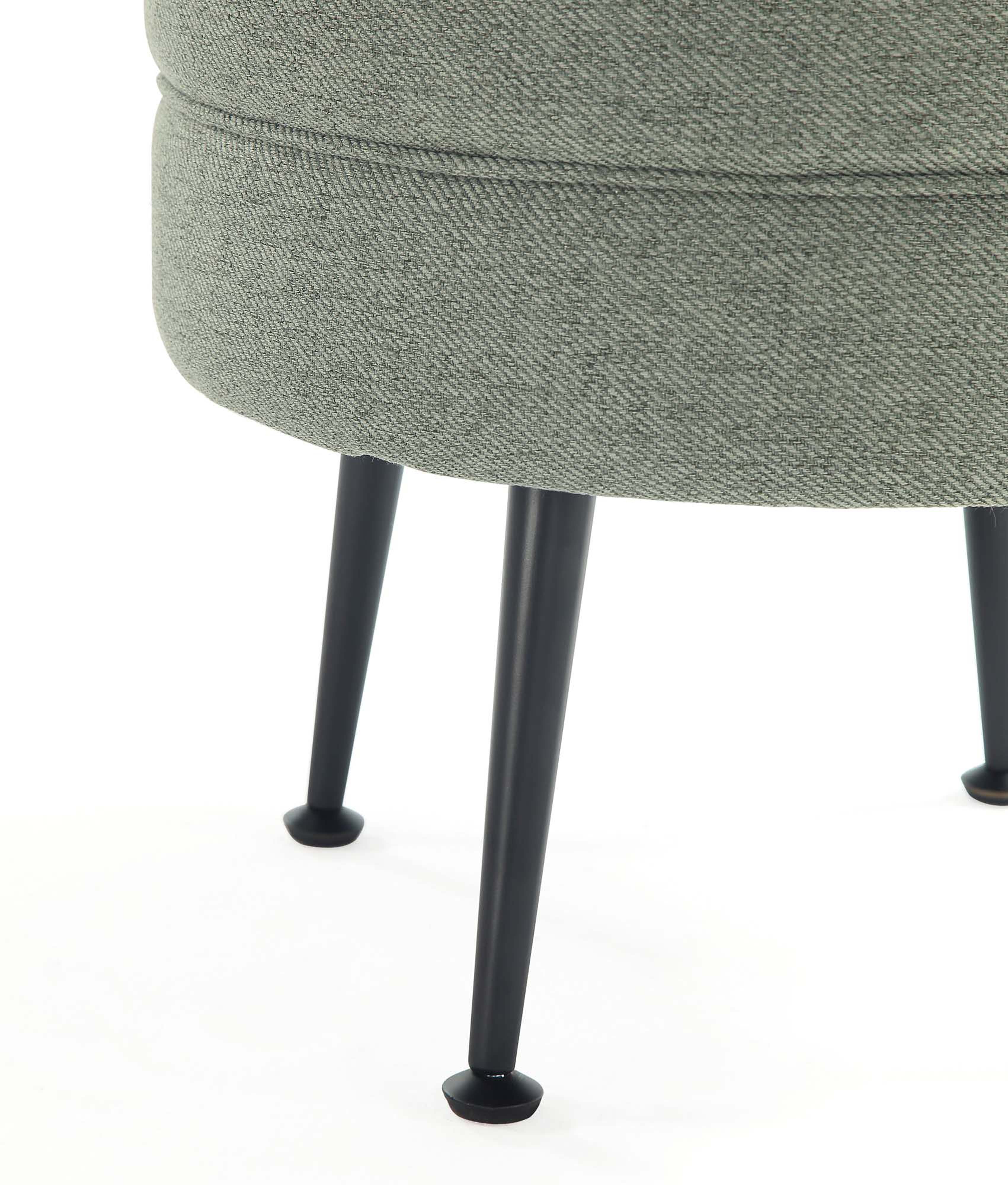 Bailey Ottoman in Sage Green with Black Feet - Image 5