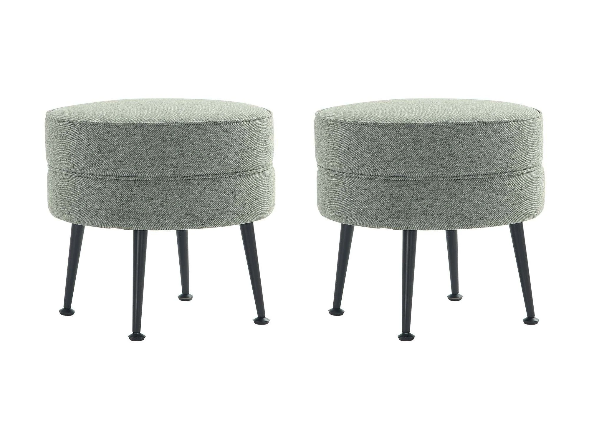 Bailey Ottoman in Sage Green with Black Feet (set of 2)