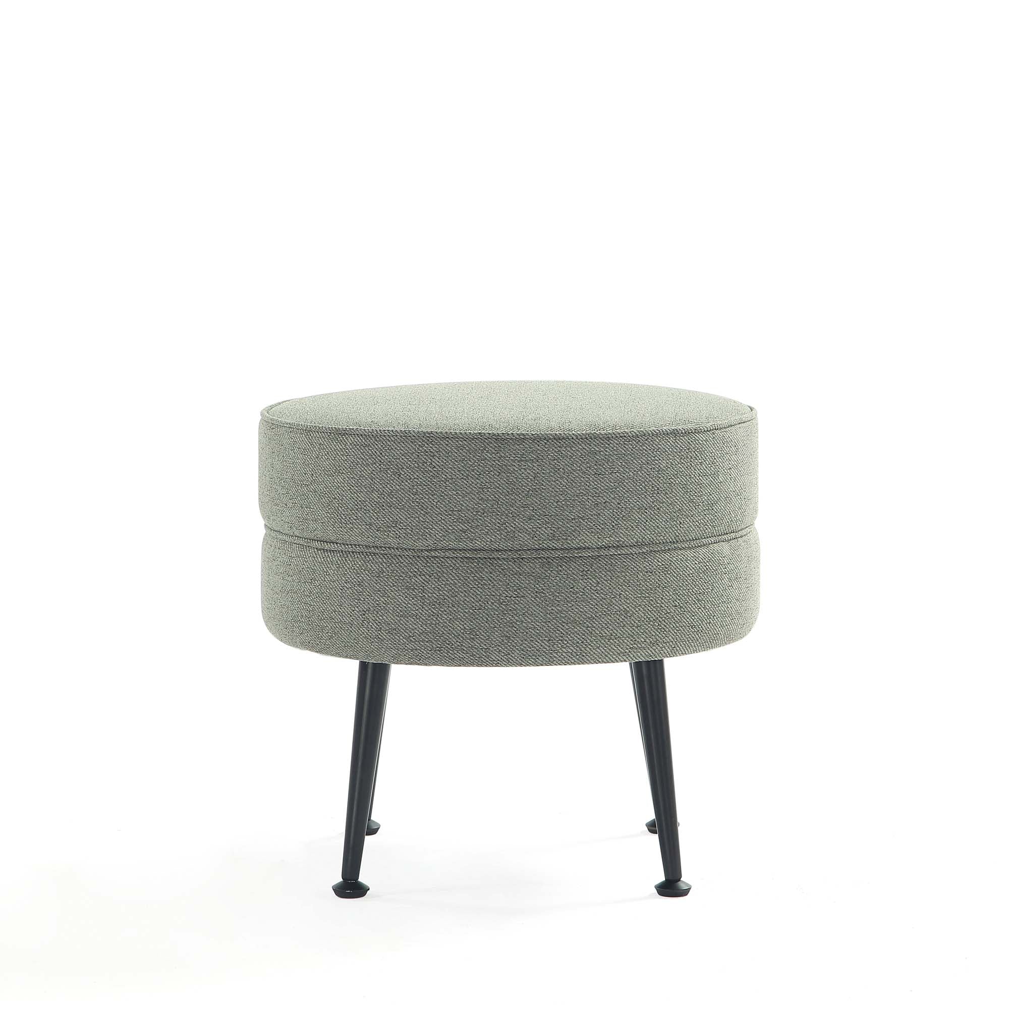 Bailey Ottoman in Sage Green with Black Feet (set of 2) - Image 9