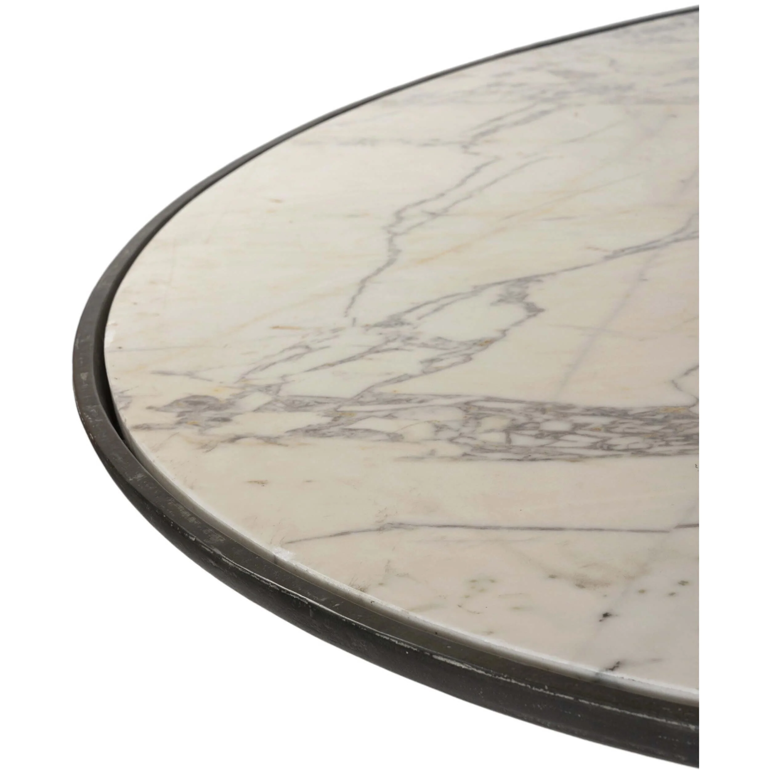 Balboa Outdoor Dining Table, Veined White Marble By Fourhands - Image 4