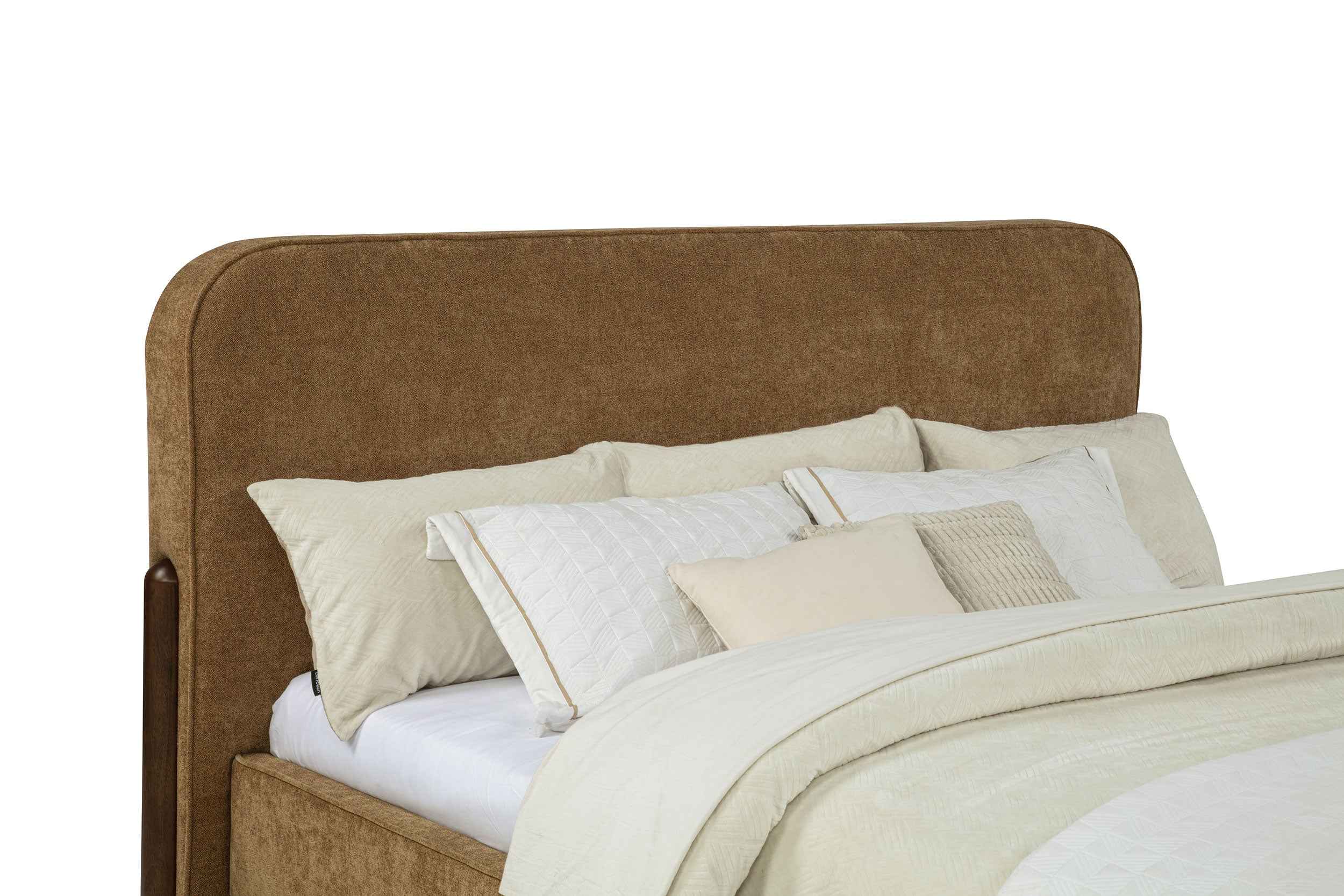 Baldacci Curry/Walnut Upholstered California King Platform Bed - Image 3