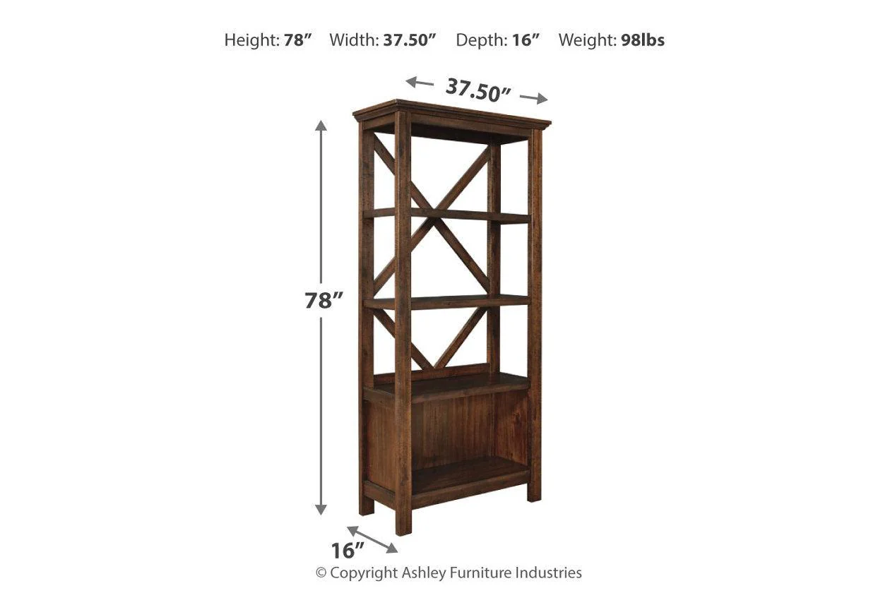 Baldridge Rustic Brown 75" Bookcase - Image 4