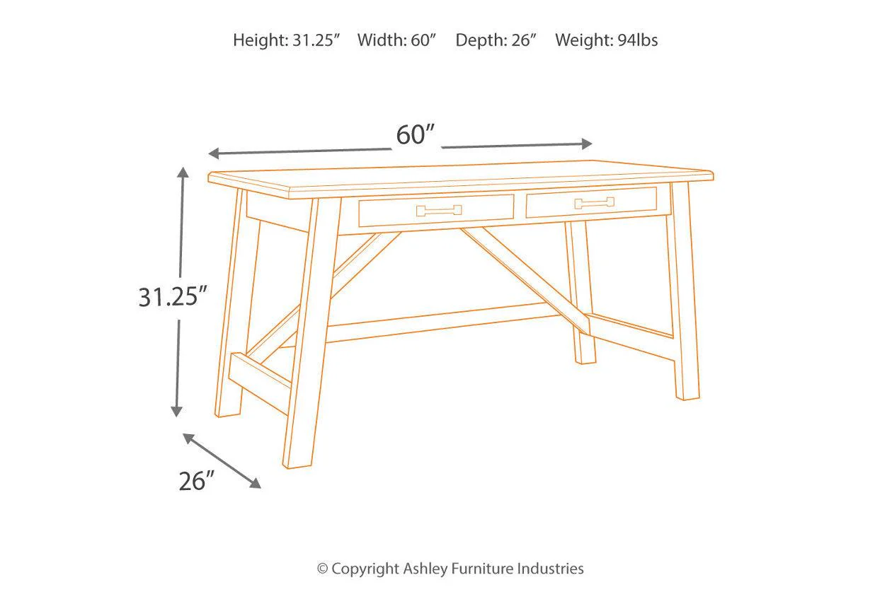 Baldridge Rustic Brown Home Office Desk - Image 10