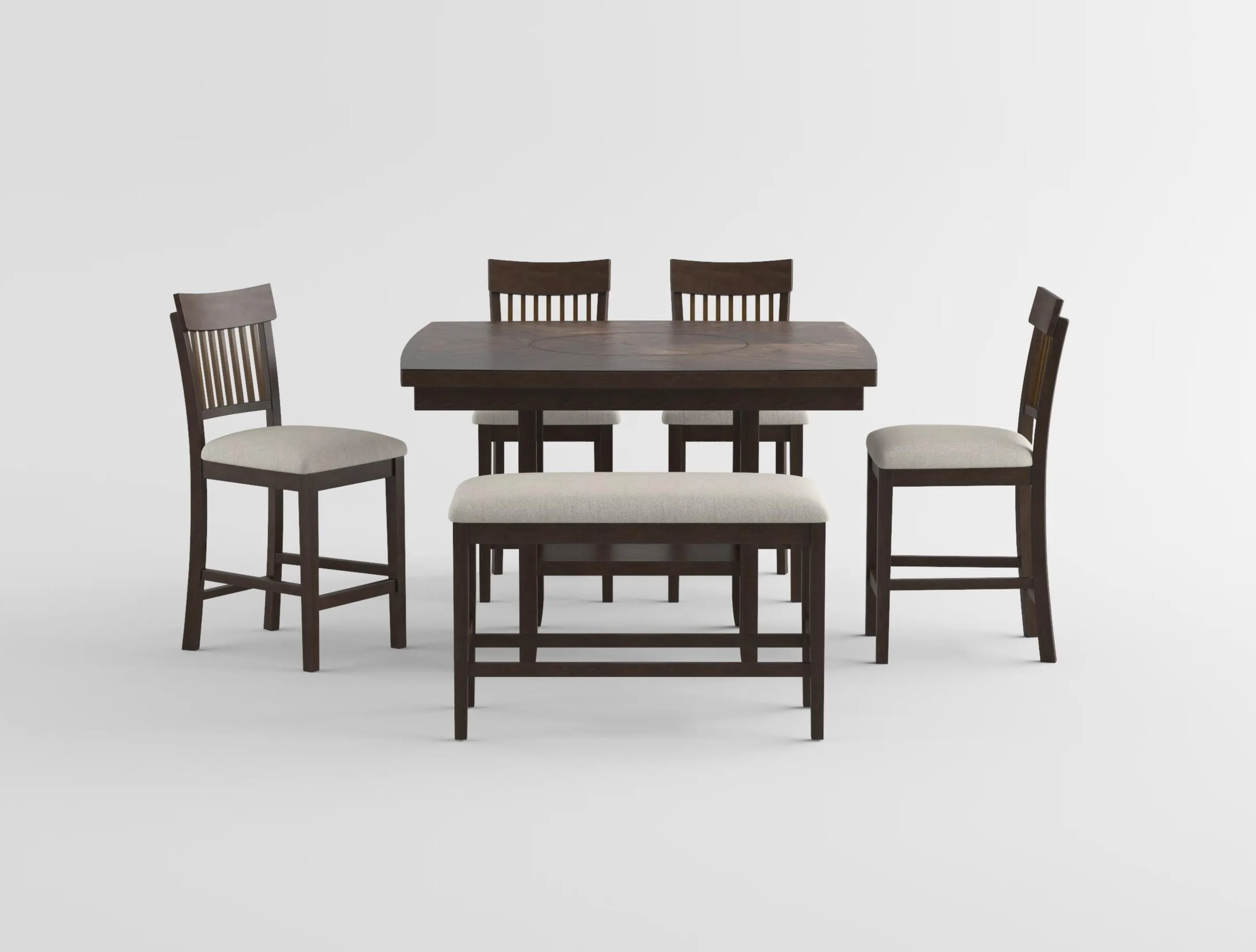 Balin Dark Brown Counter Height Chair, Slat Back, Set of 2 - Image 3
