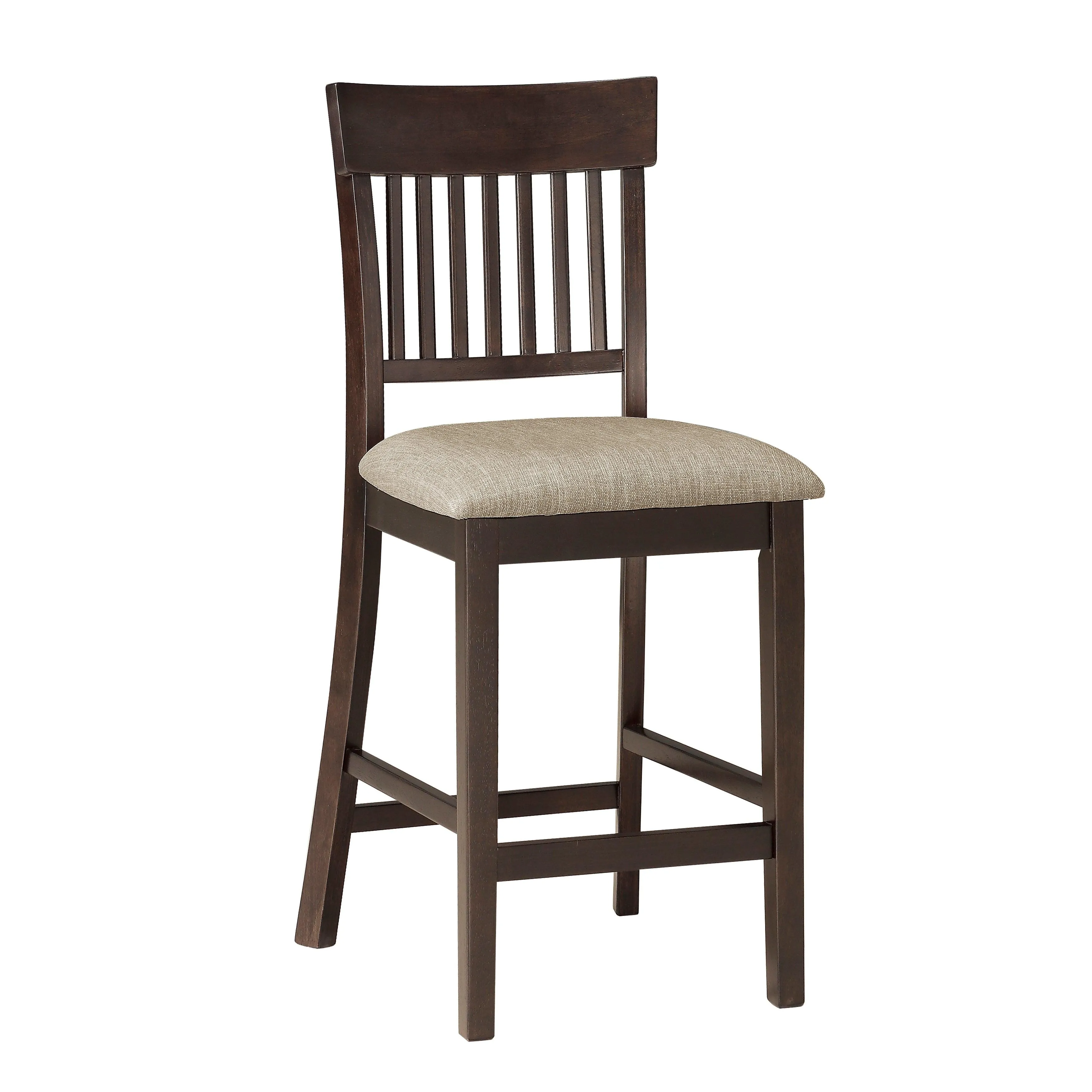 Balin Dark Brown Counter Height Chair, Slat Back, Set of 2 - Image 6