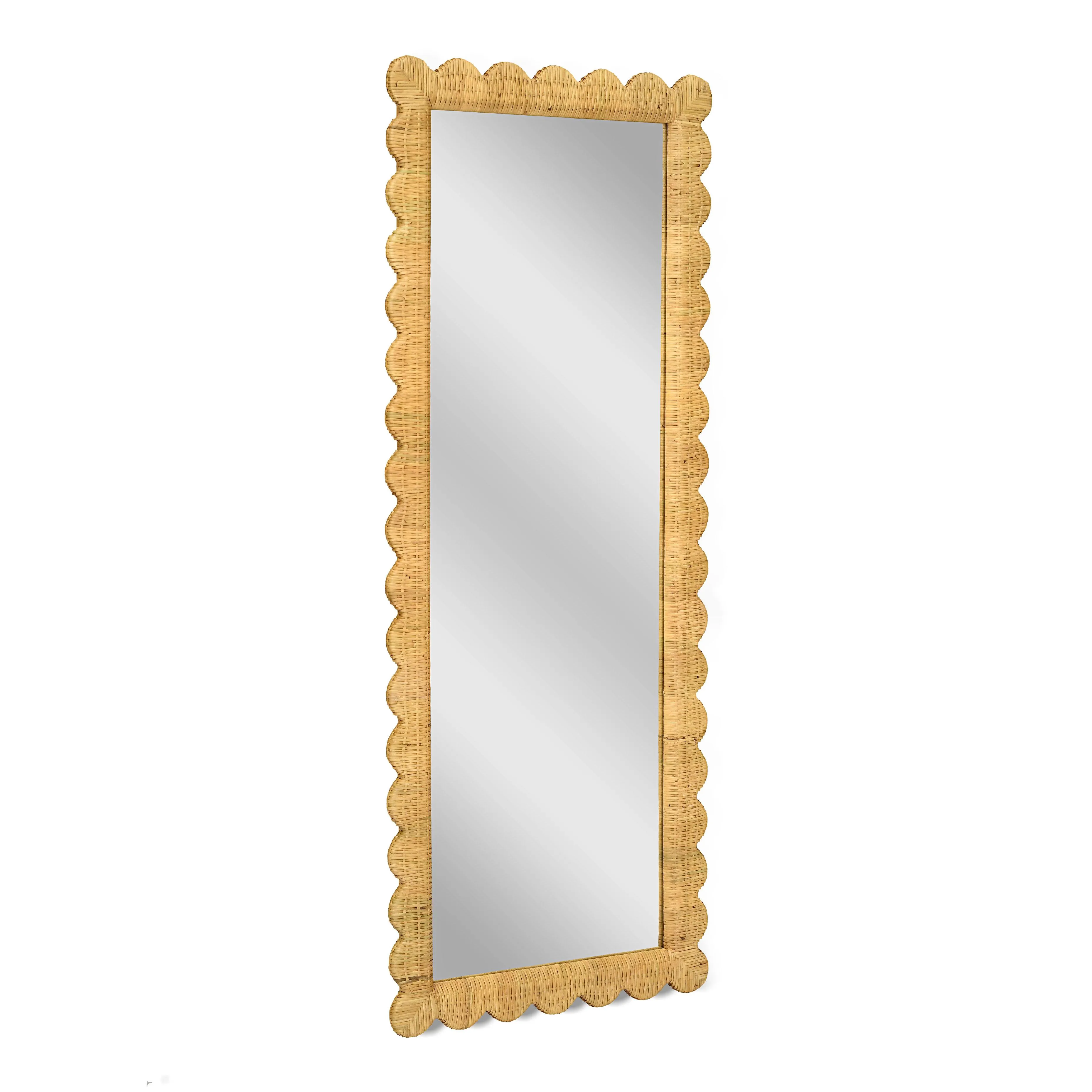 Bama 29.1" x 75" Long Natural Rattan Wall Mirror - Image 3