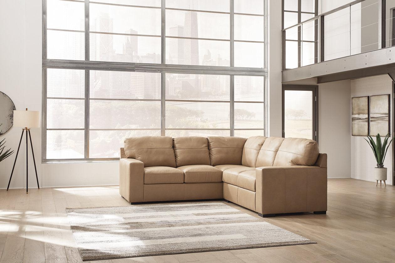 Bandon Toffee Leather 2-Piece Left Arm Facing LAF Sectional - Image 3
