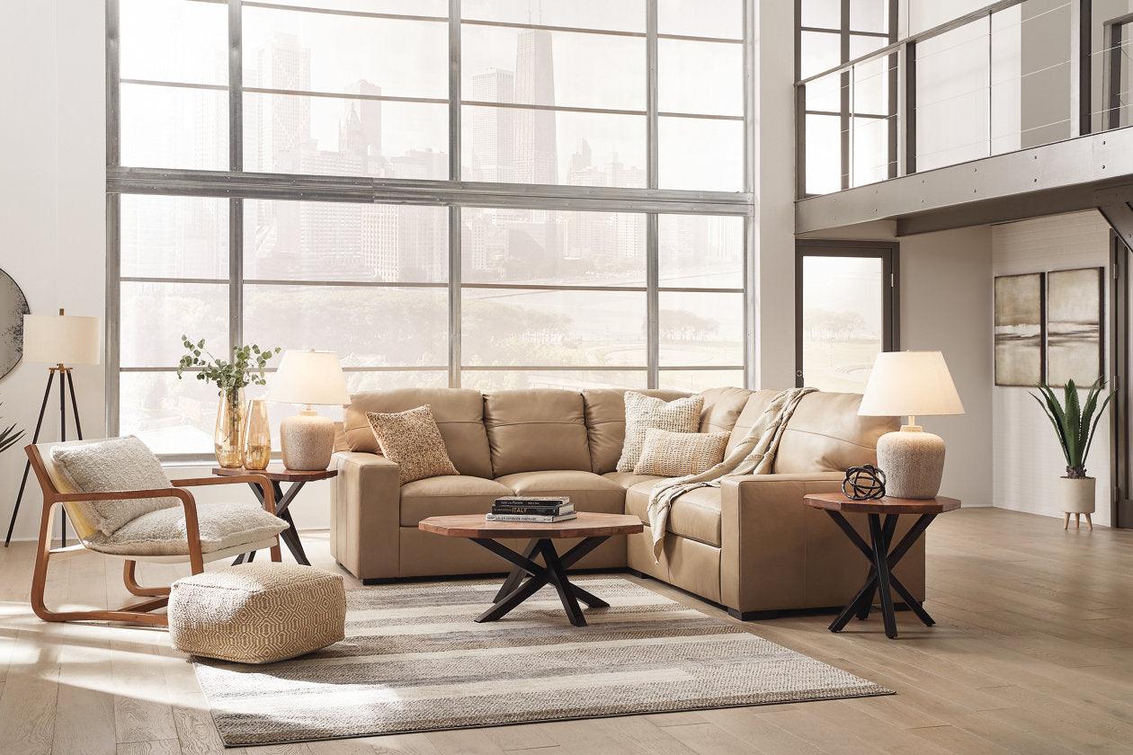 Bandon Toffee Leather 2-Piece Left Arm Facing LAF Sectional - Image 4
