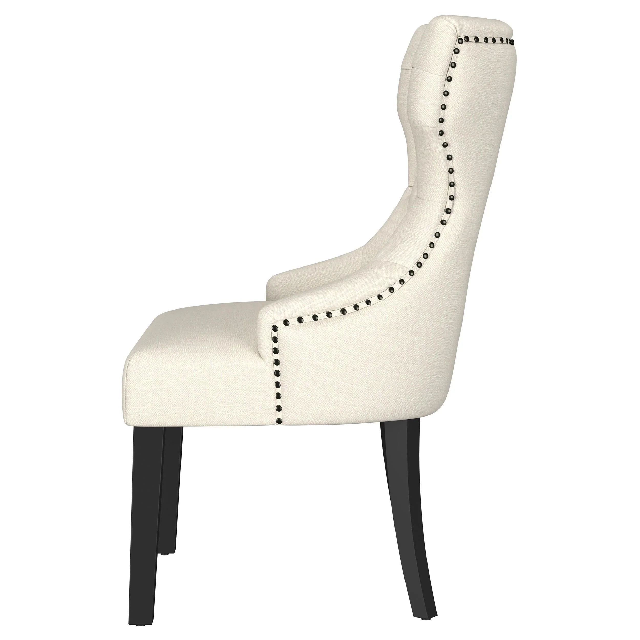 Baney Upholstered Parson Dining Side Chair with Tufted Back Beige - Image 3