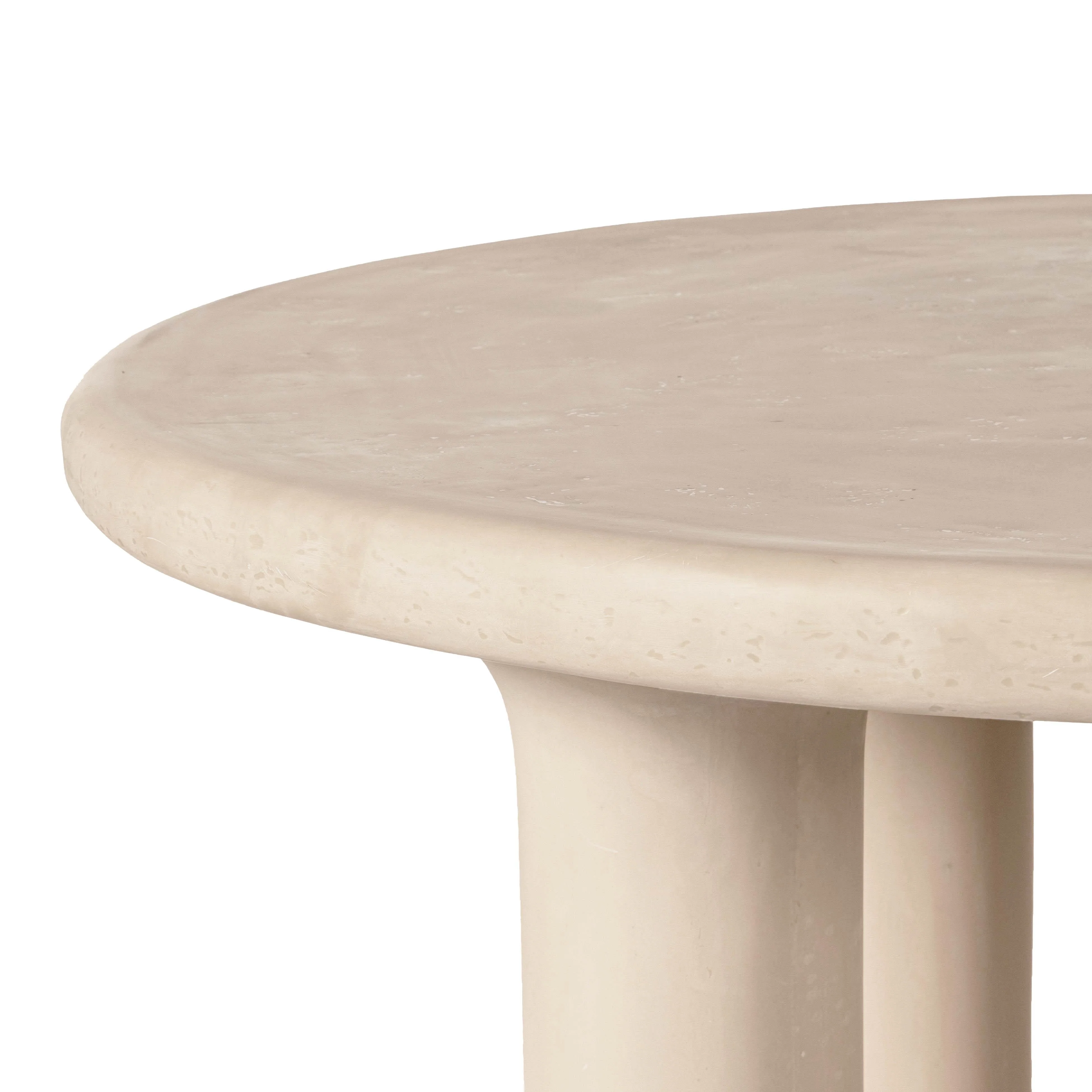 Barbara Cream Textured Indoor / Outdoor 47" Round Dining Table - Image 3