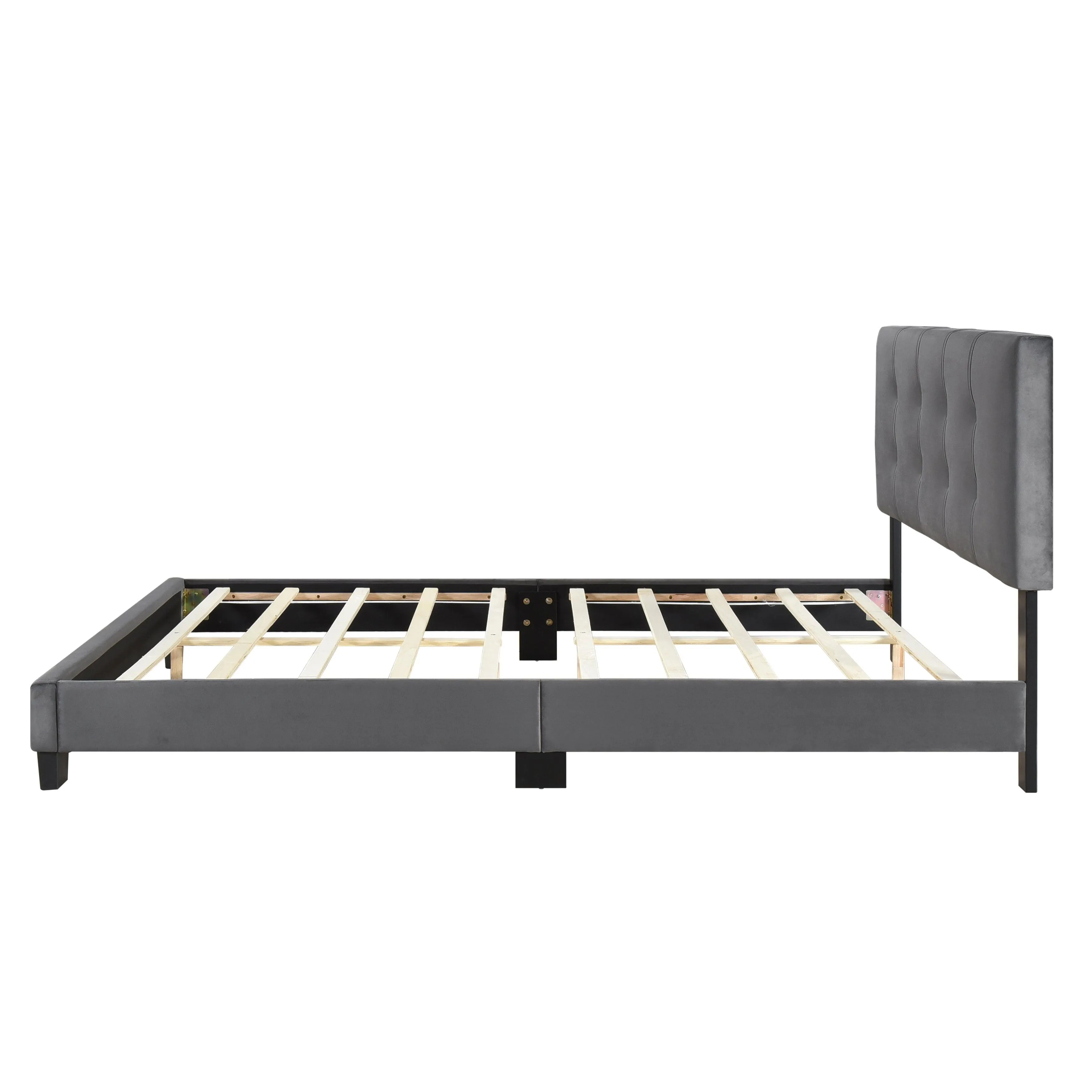 Bari Dark Gray Queen Platform Bed - Image 7