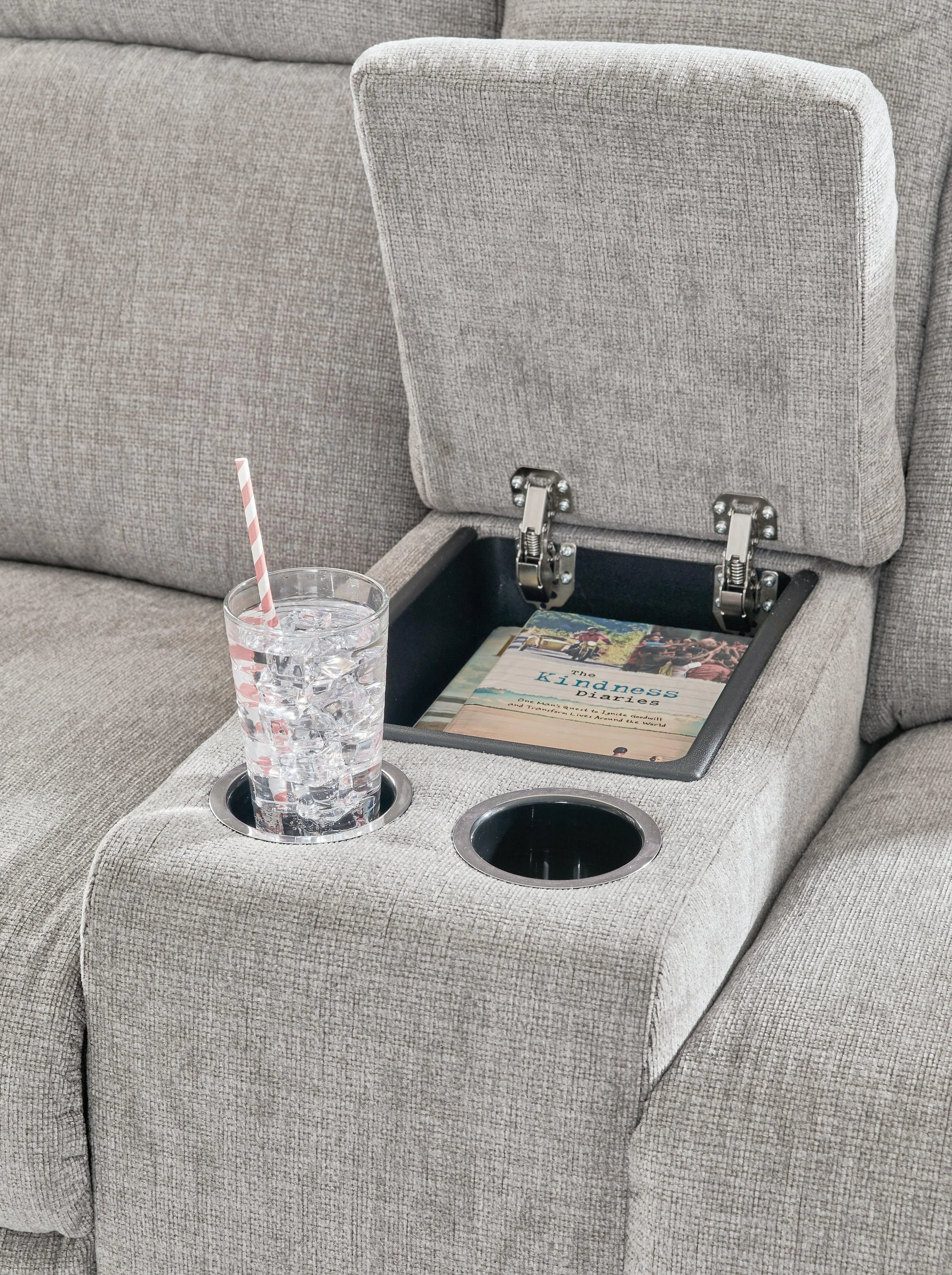 Barnsana Ash Power Reclining Loveseat with Console - Image 7