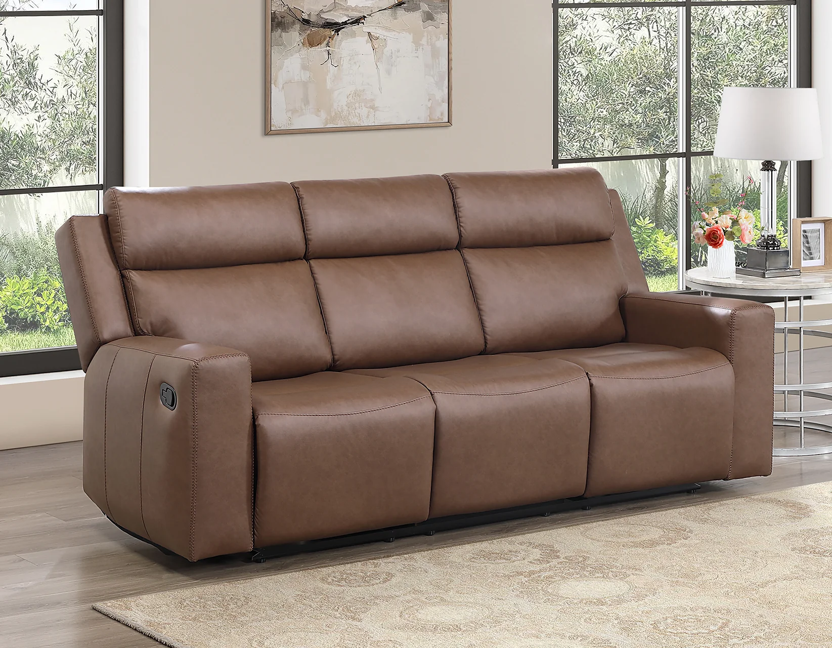 Barron Brown 3-Piece Manual Reclining Living Room Set - Image 9