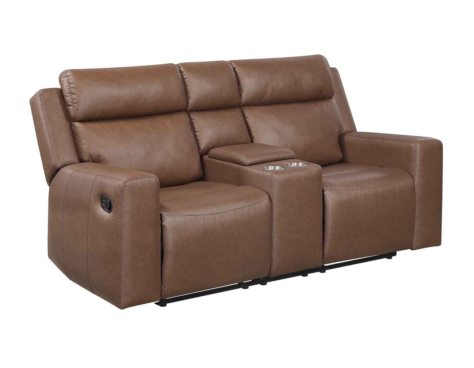 Barron Brown Manual Reclining Loveseat - Image 4