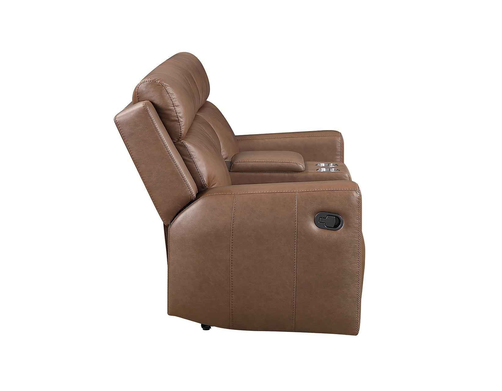 Barron Brown Manual Reclining Loveseat - Image 6