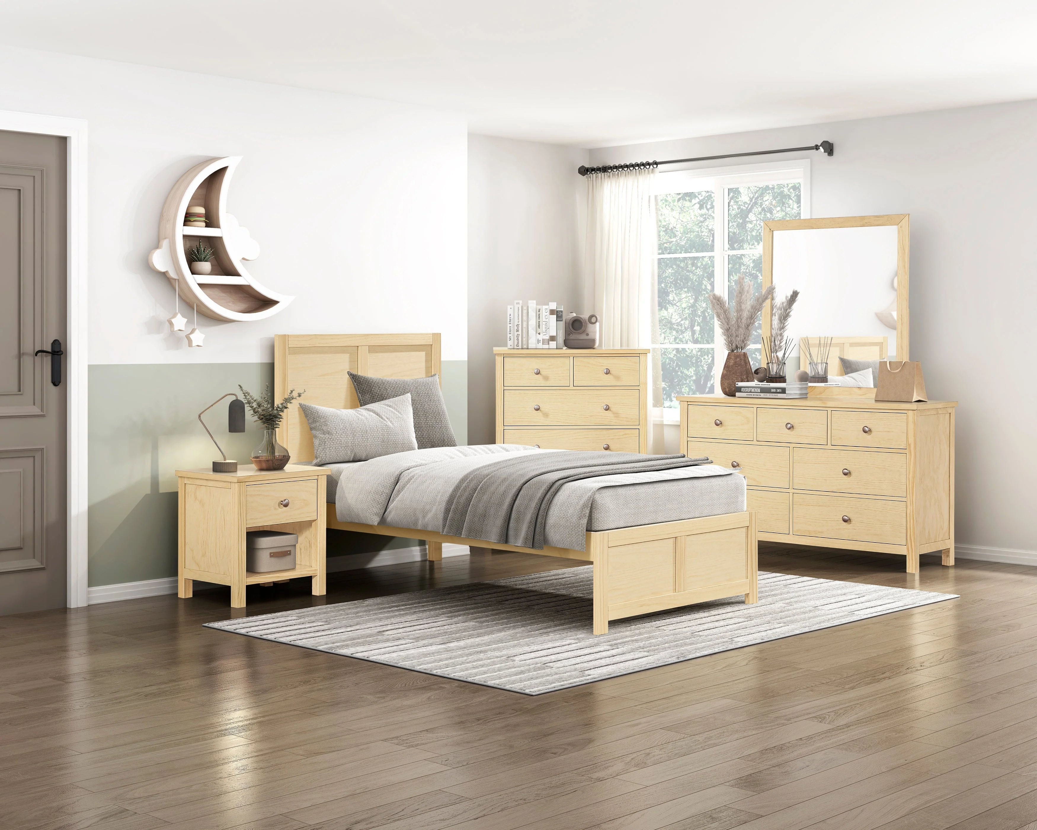 Bartly Natural Twin Platform Bed - Image 23
