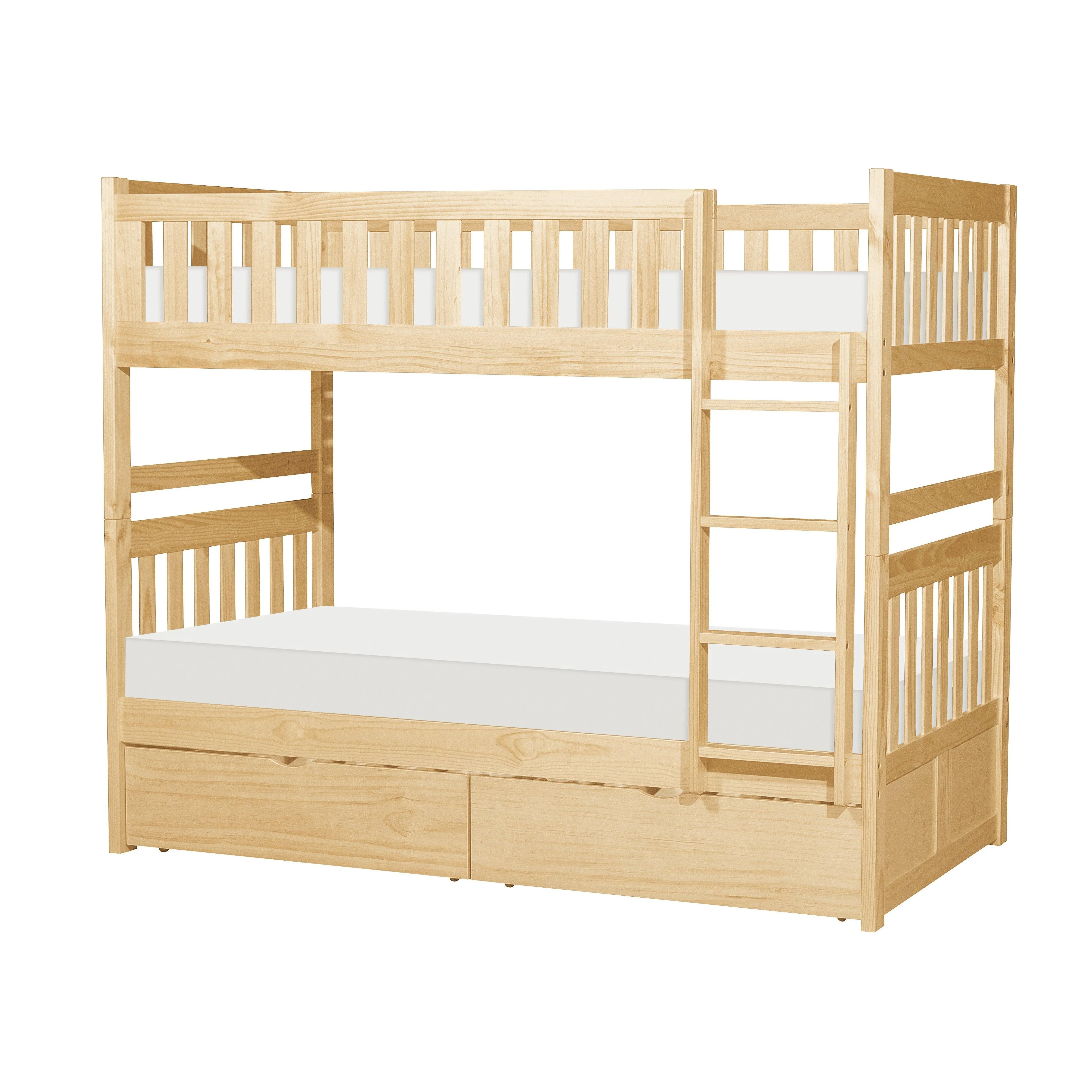 Bartly Pine Twin/Twin Bunk Bed with Storage Boxes - Image 2