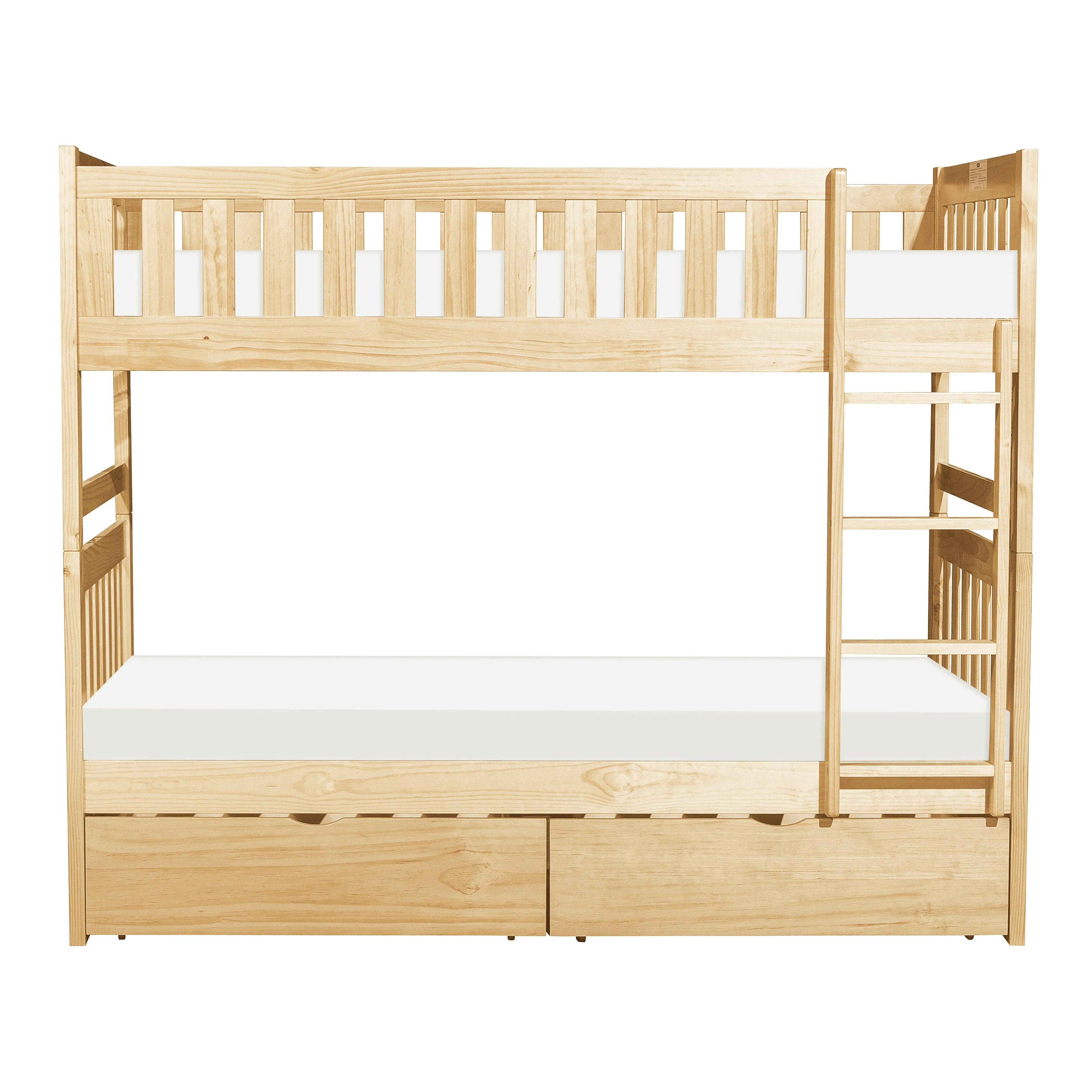 Bartly Pine Twin/Twin Bunk Bed with Storage Boxes - Image 3