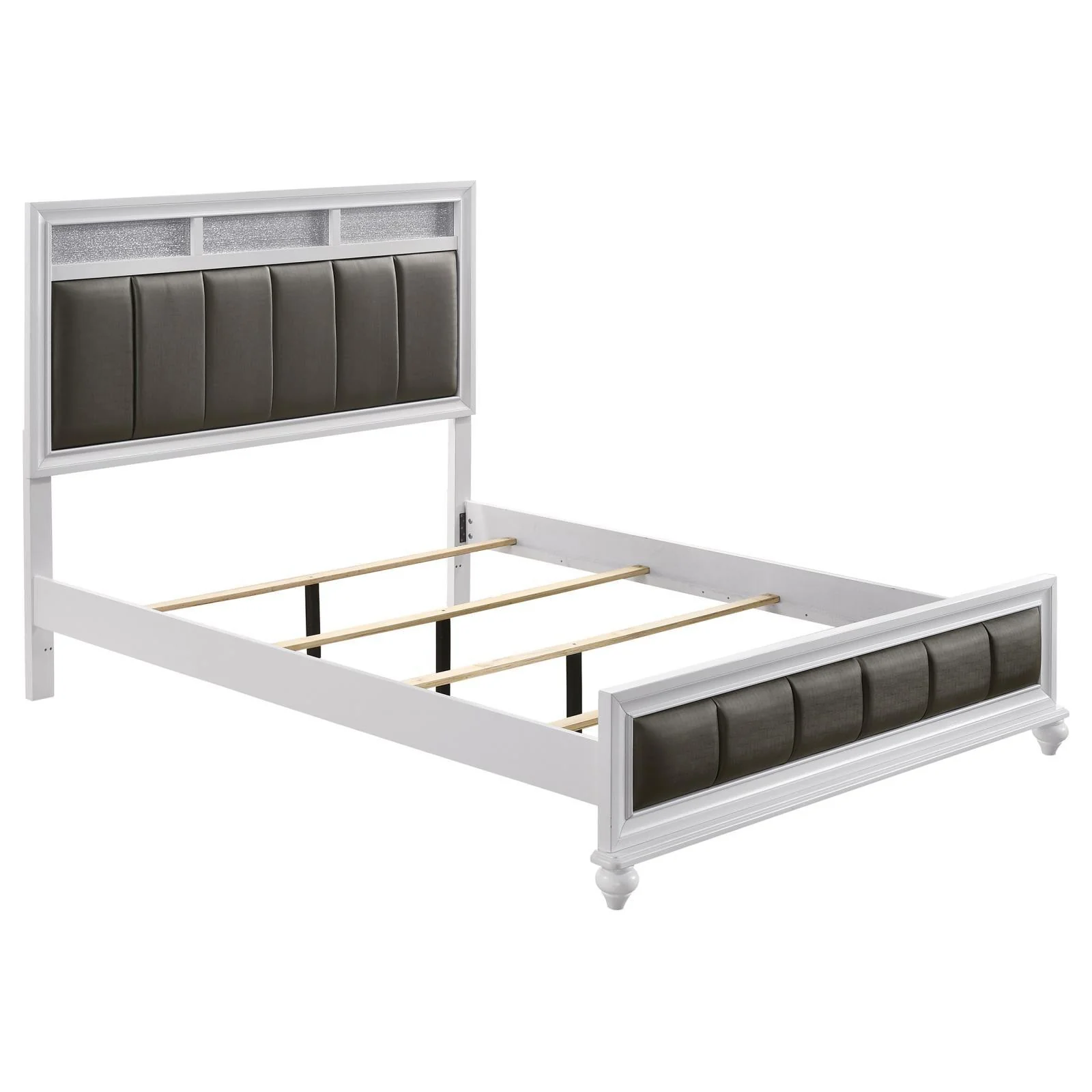 Barzini California King Upholstered Panel Bed White - Image 3