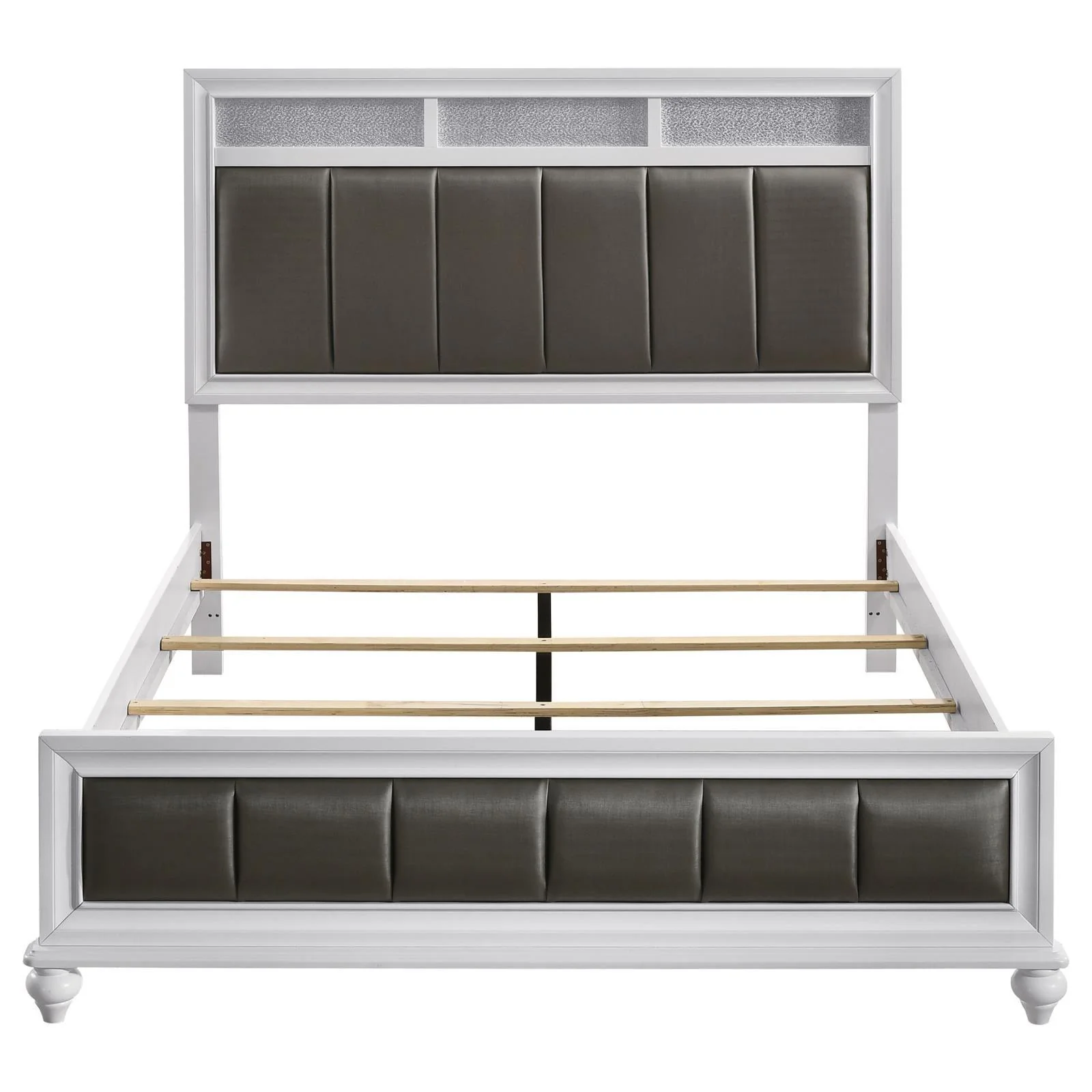 Barzini California King Upholstered Panel Bed White - Image 4