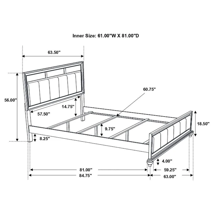 Barzini White 4-Piece Queen Panel Bedroom Set - Image 14