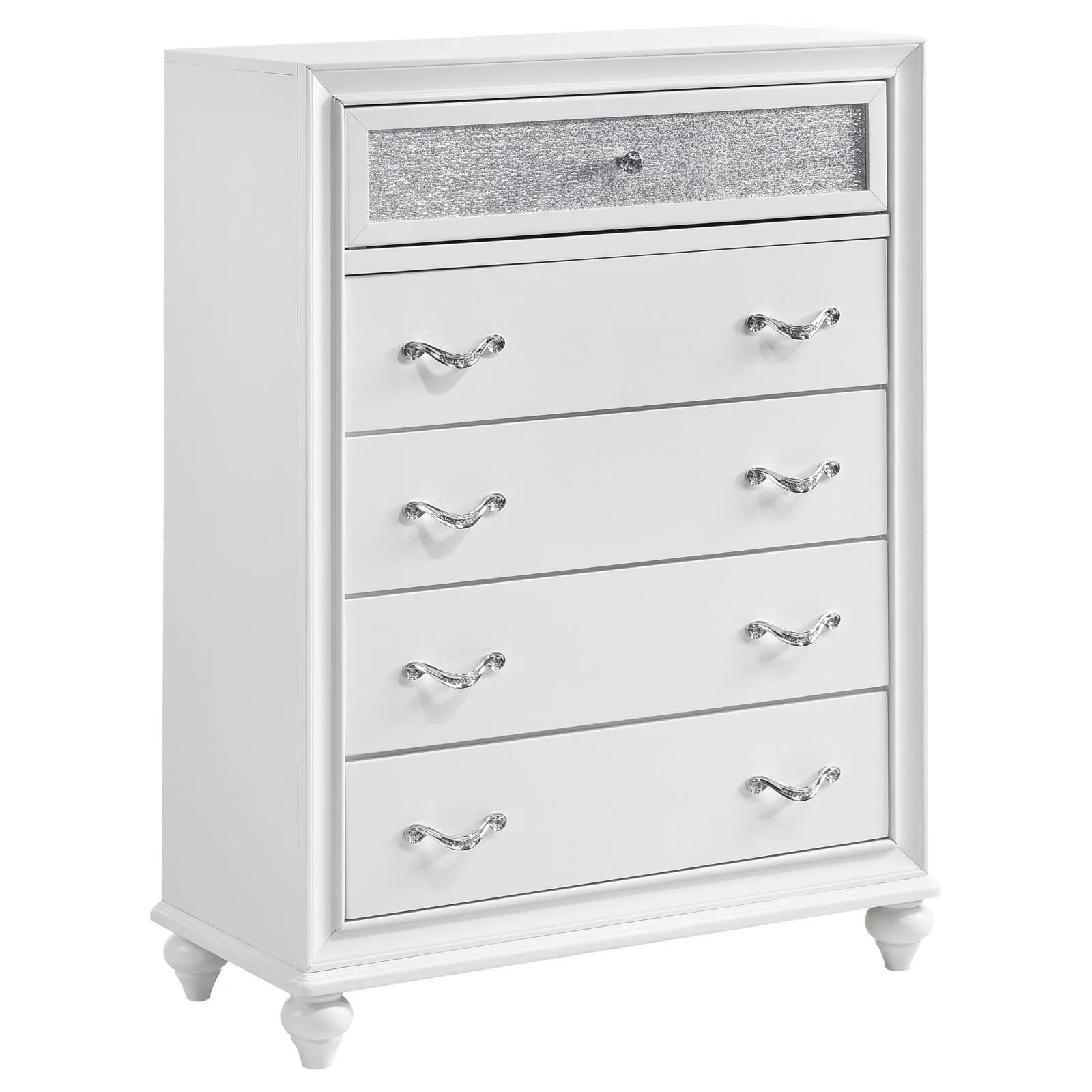 Barzini White 5-Drawer Chest - Image 2