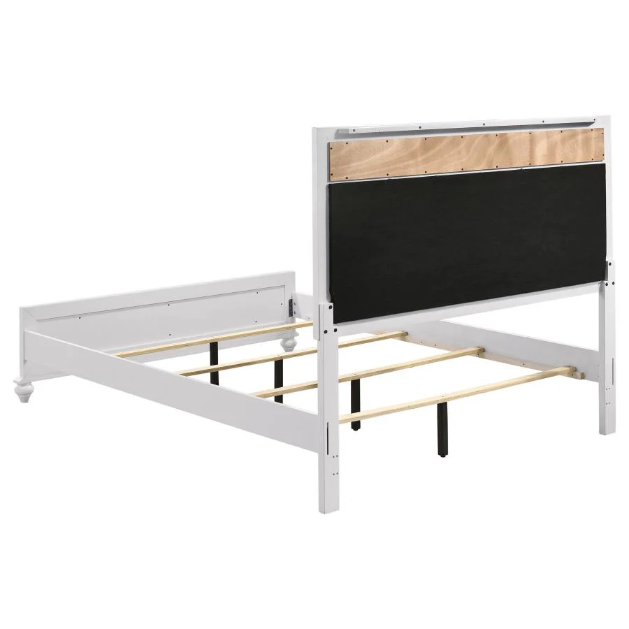 Barzini White 5-Piece Eastern King Panel Bedroom Set - Image 4