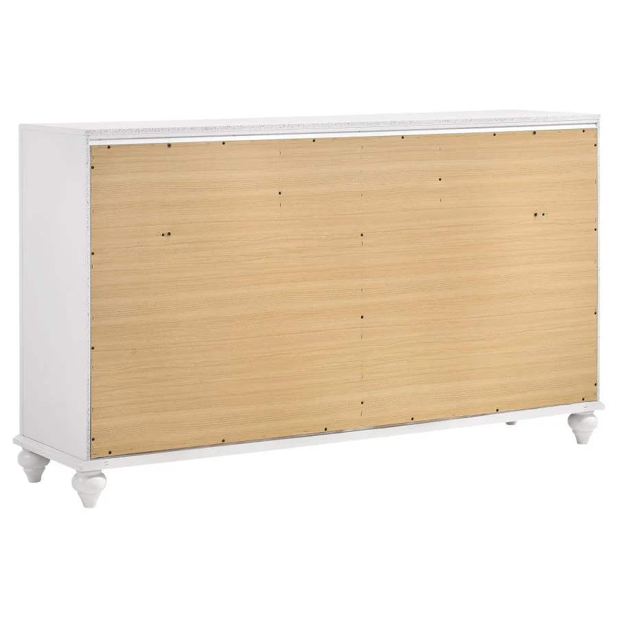 Barzini White 5-Piece Eastern King Panel Bedroom Set - Image 8