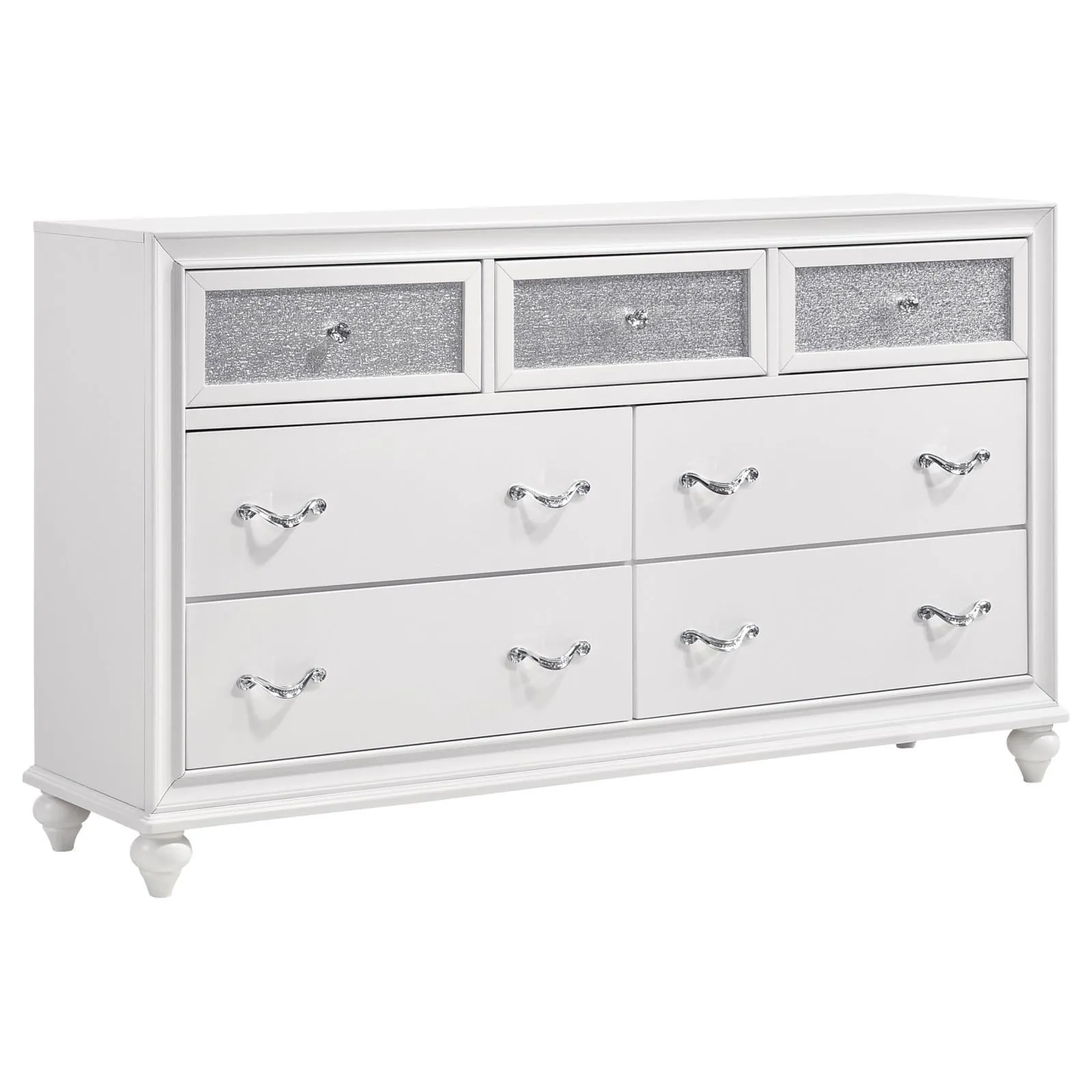 Barzini White 7-Drawer Dresser - Image 4