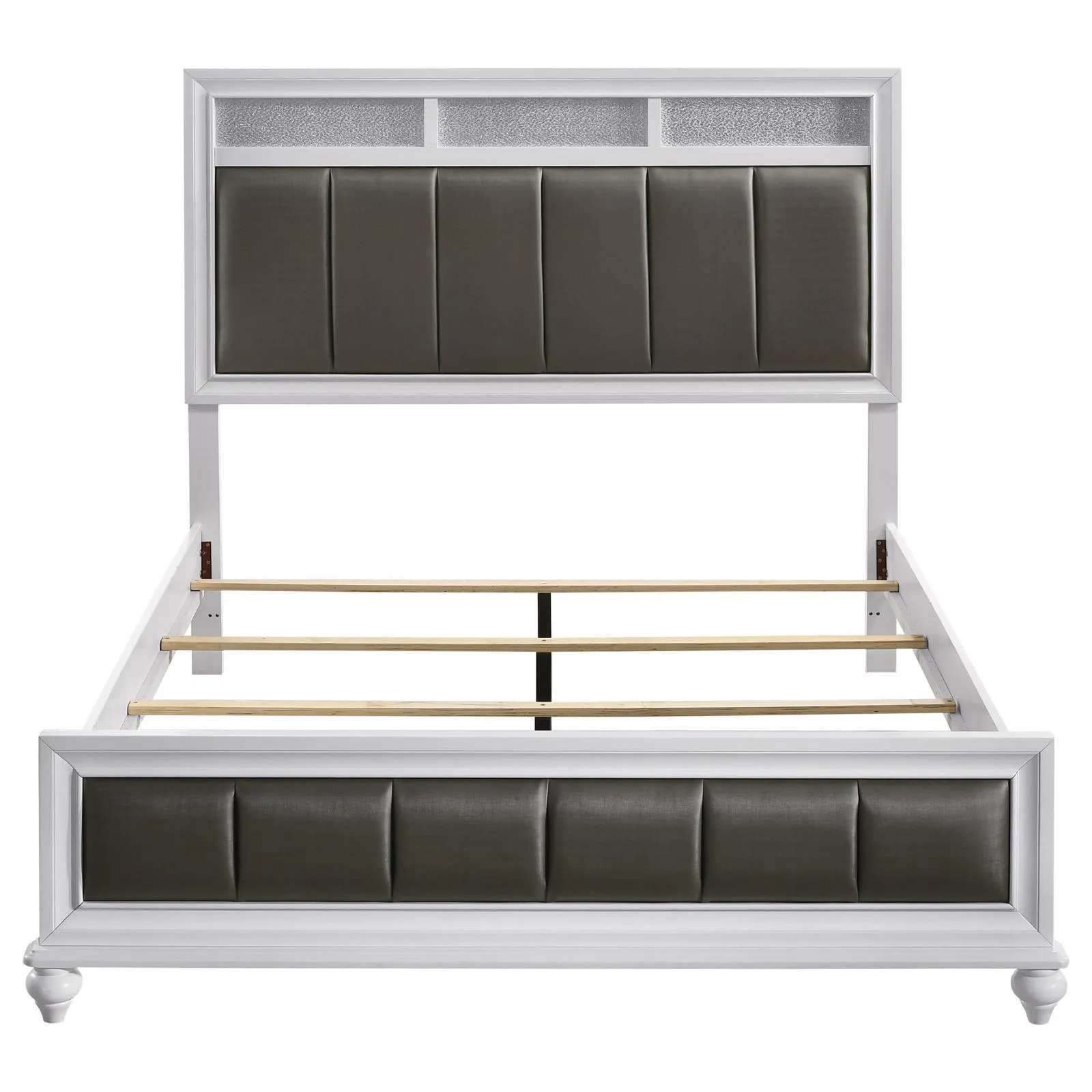 Barzini White Queen Upholstered Panel Bed - Image 4