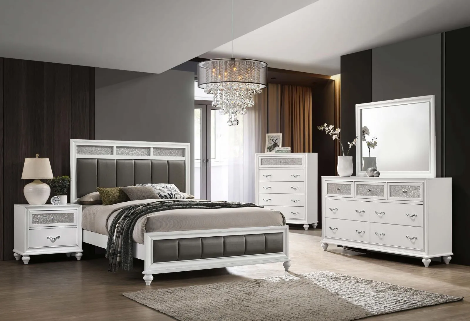 Barzini White Rectangle Dresser Mirror - Image 3