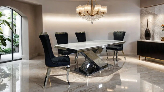 Basilicata Silver/Black Chair (Set of 2) - Image 2