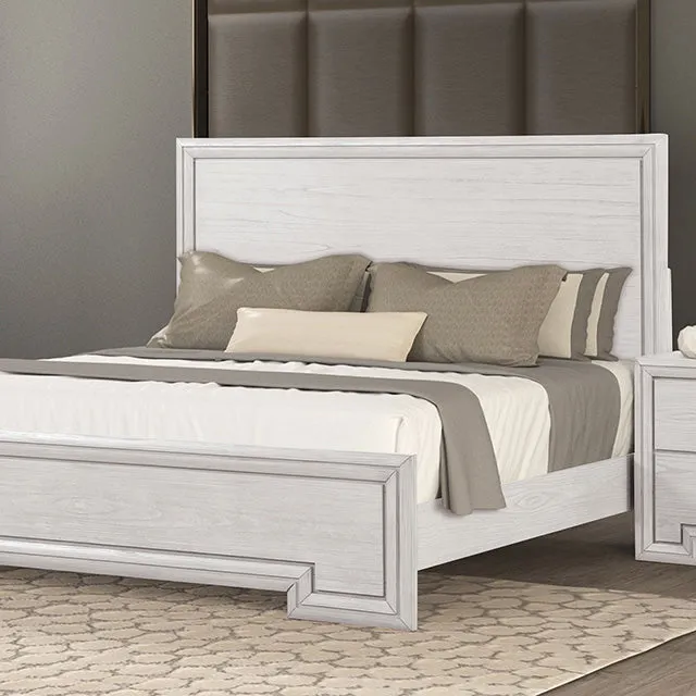 Basilone Rustic White 4-Piece Queen Bedroom Set - Image 2
