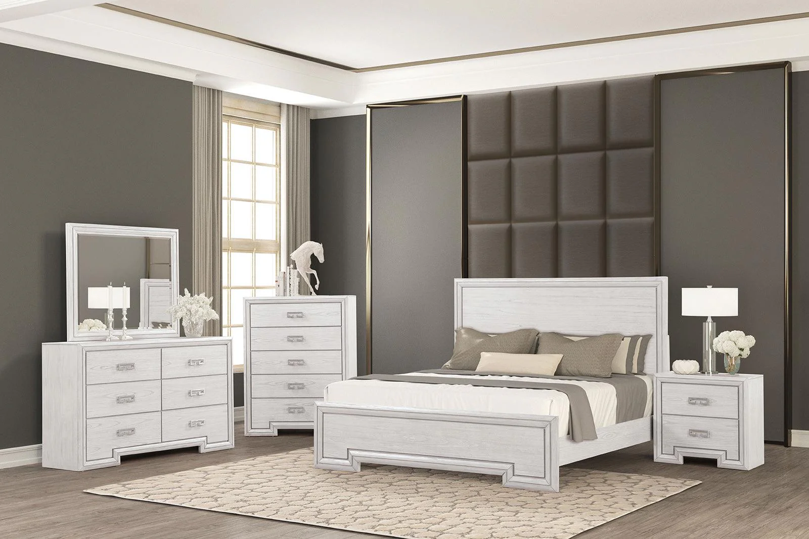 Basilone Rustic White Chest - Image 6